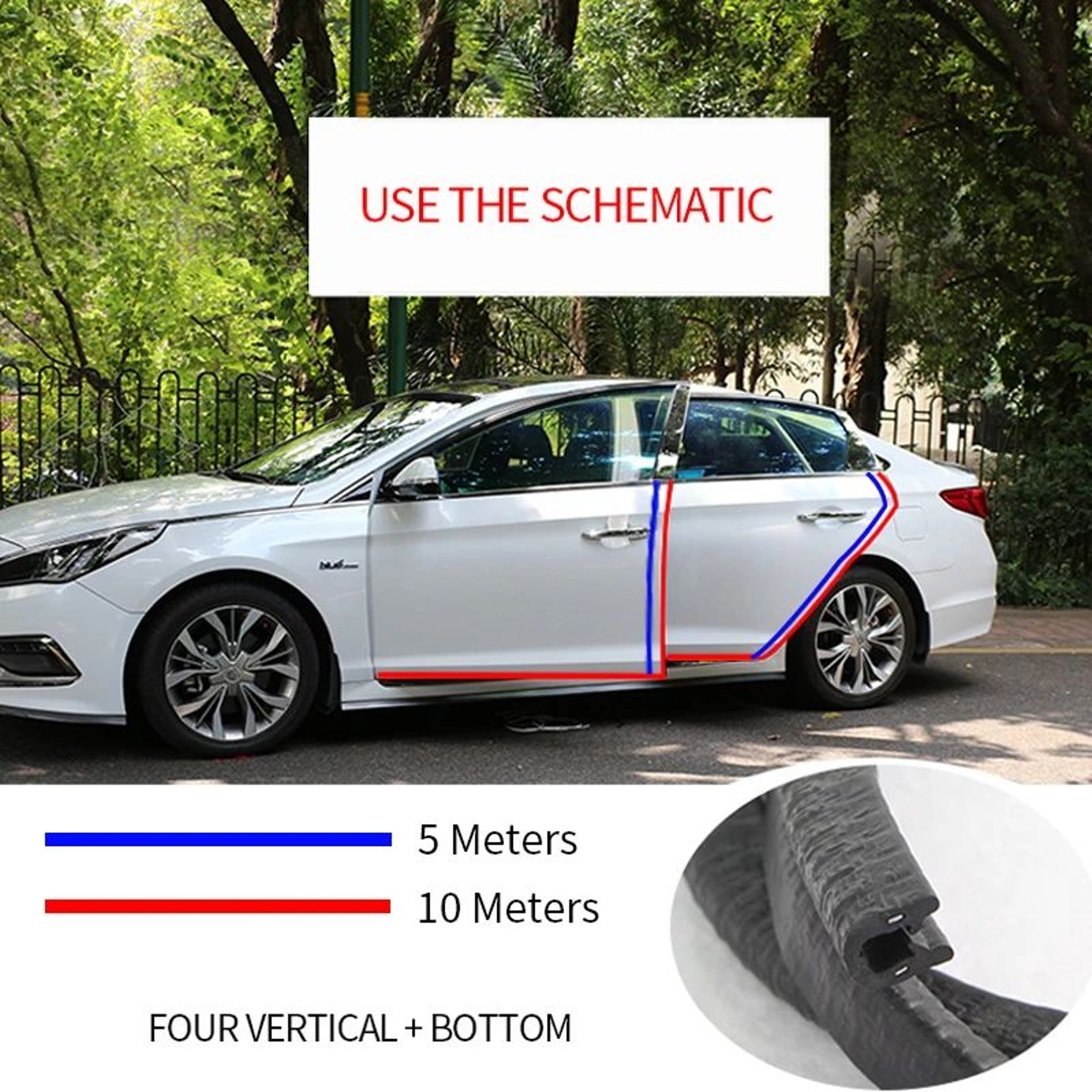 Universal Car Door Edge Protector Strip  10M AntiScratch Car Door Edge Protector  Sealing Guard Tri 2