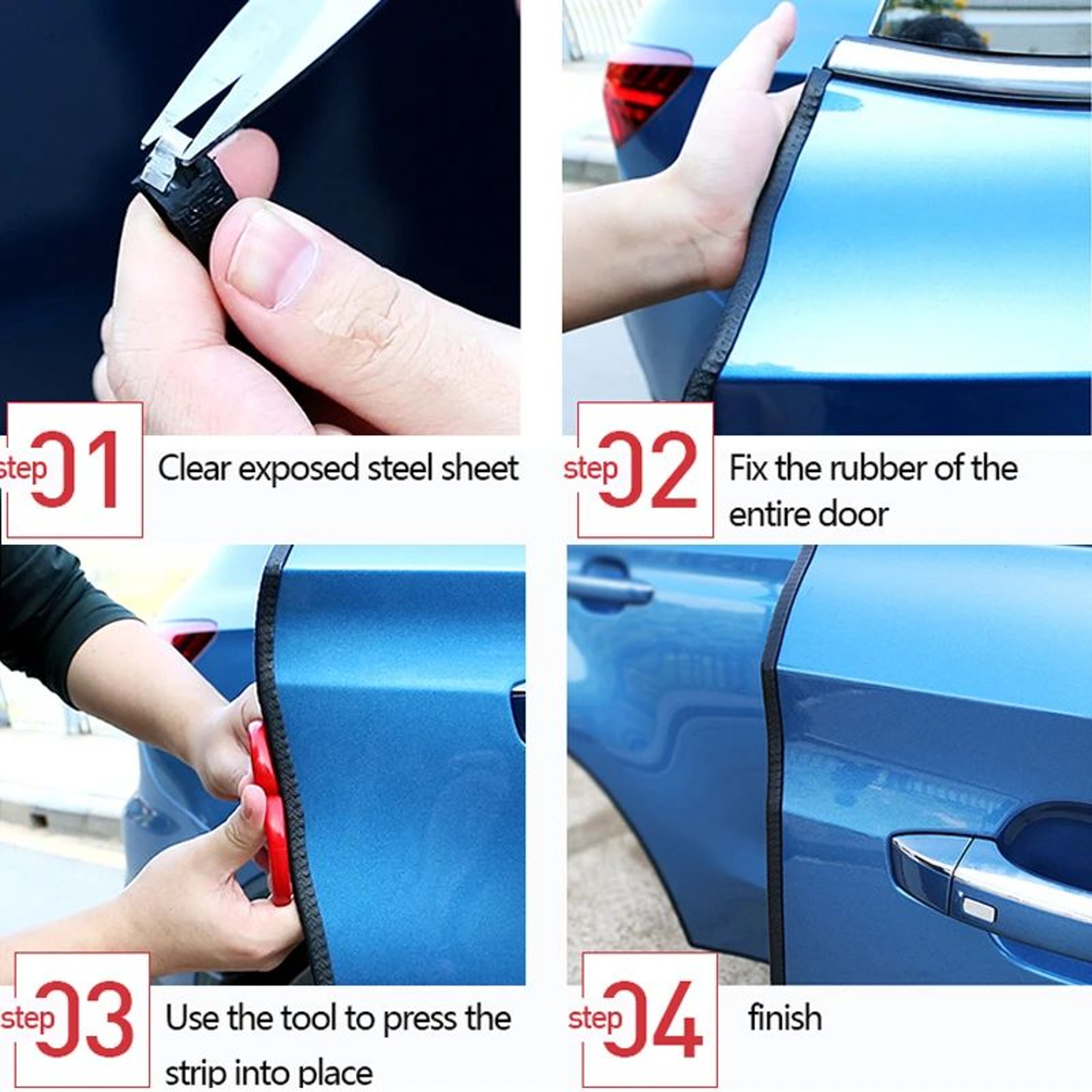 Universal Car Door Edge Protector Strip  10M AntiScratch Car Door Edge Protector  Sealing Guard Tri 4