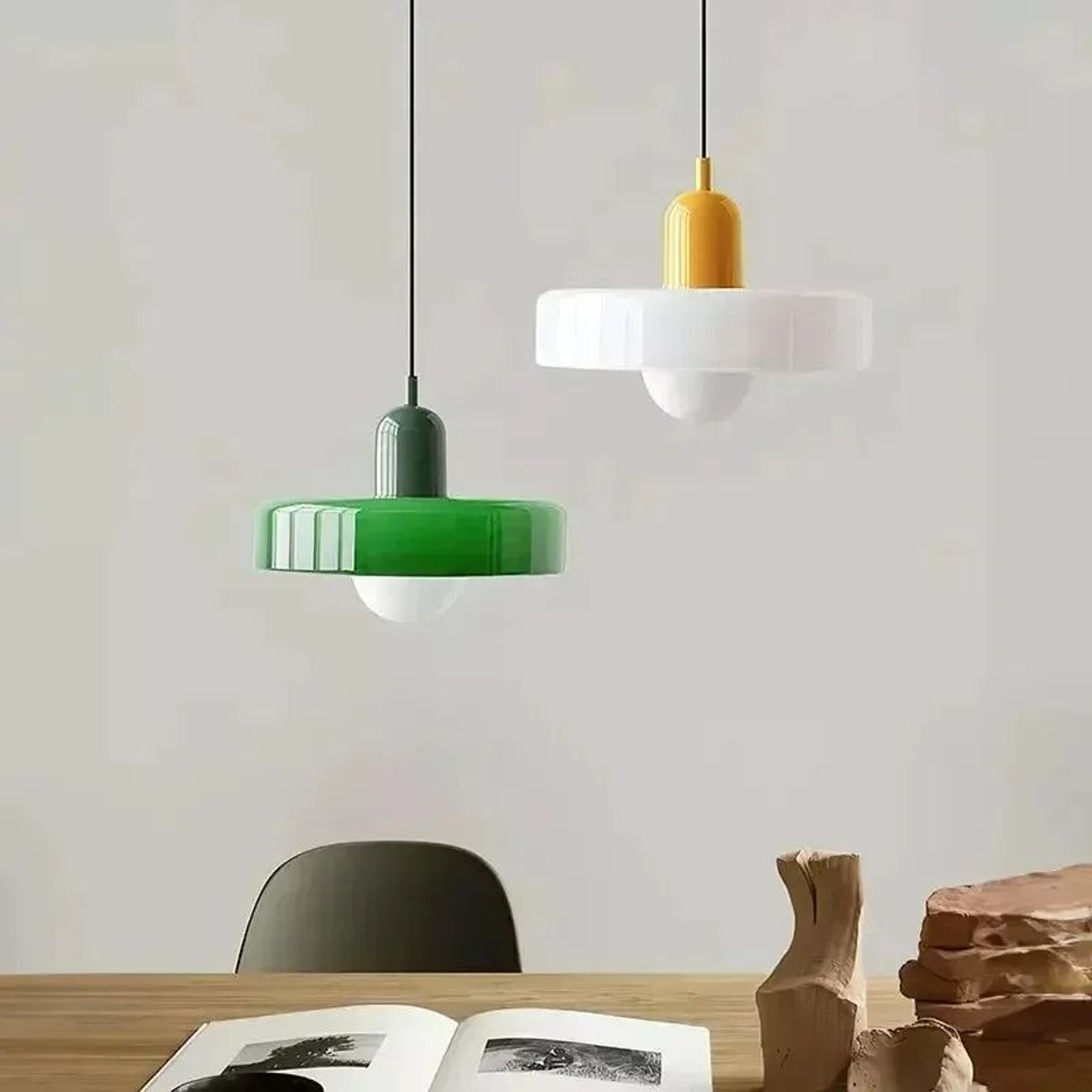 Nordic Elegance Retro Glass Pendant Light  LED Indoor Hanging Light Fixture For Living Room  Dining 1