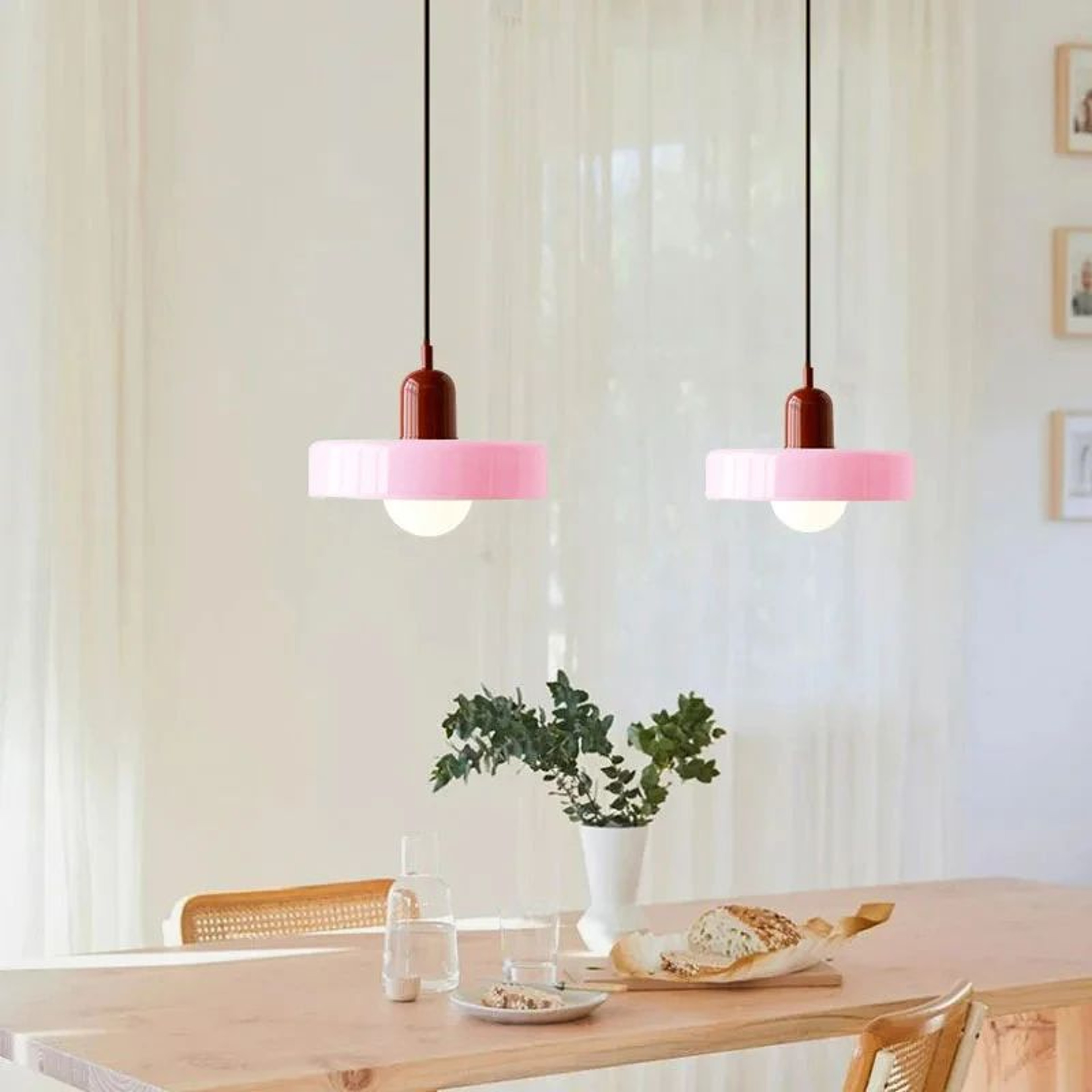 Nordic Elegance Retro Glass Pendant Light  LED Indoor Hanging Light Fixture For Living Room  Dining 2