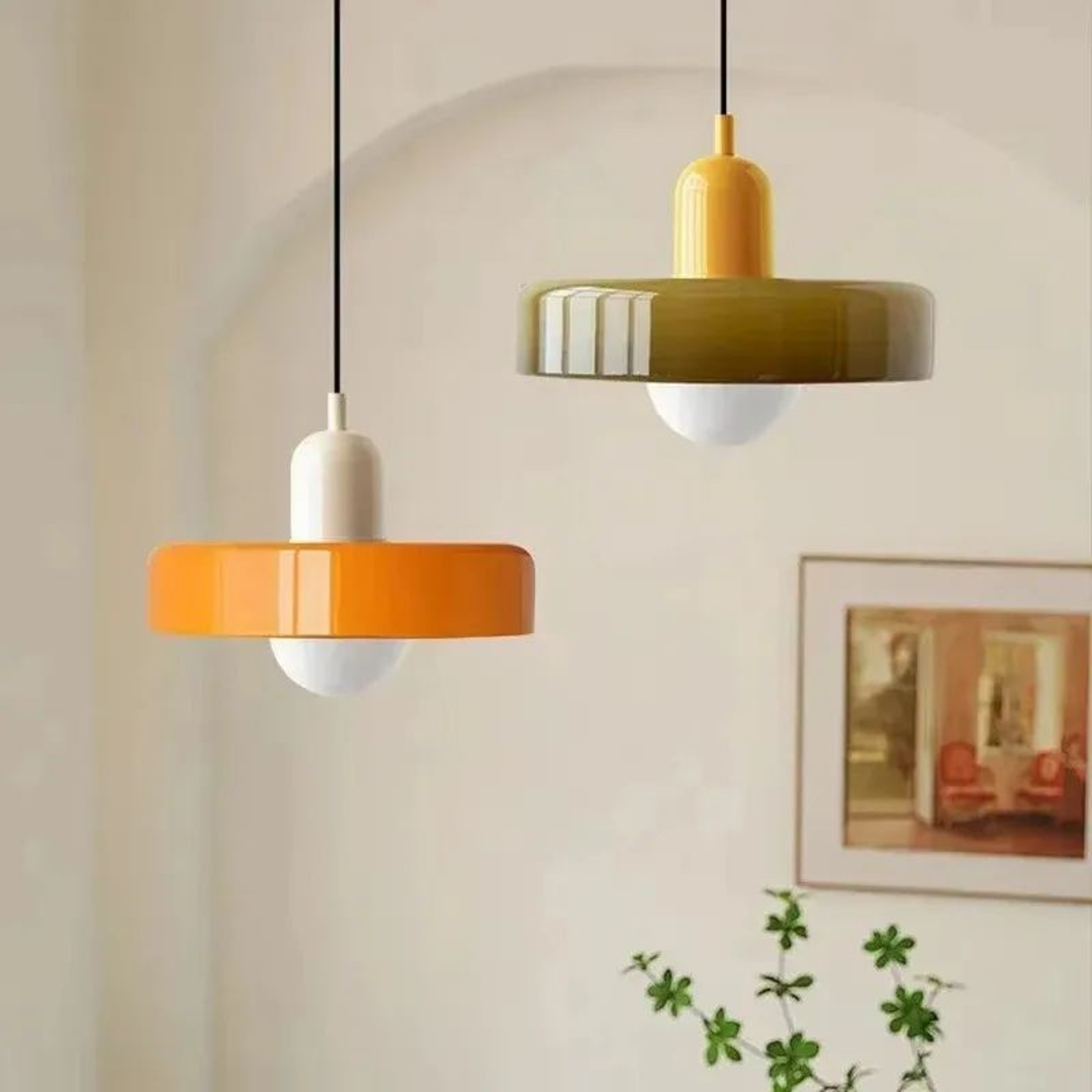 Nordic Elegance Retro Glass Pendant Light  LED Indoor Hanging Light Fixture For Living Room  Dining 4