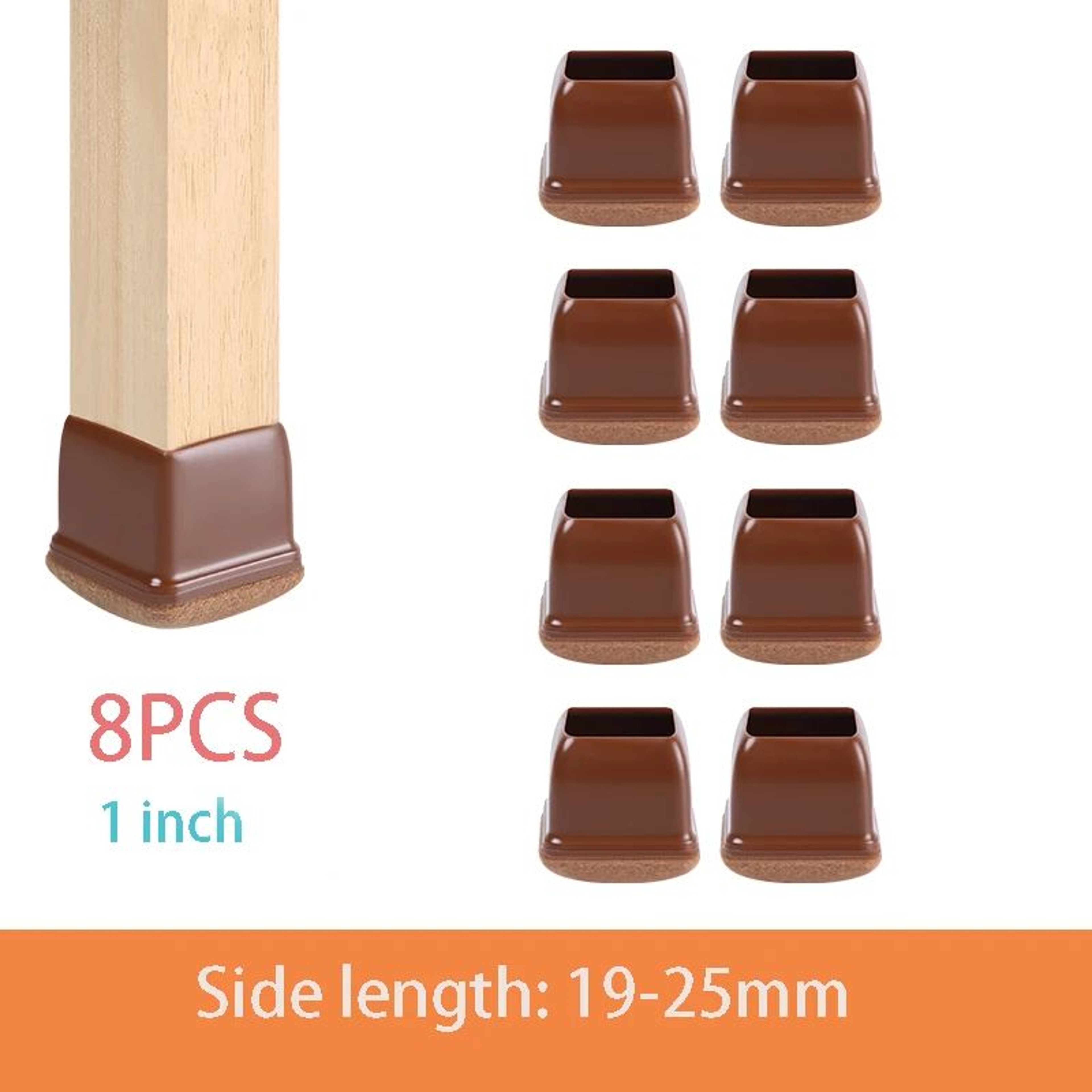 Premium Chair Leg Caps  HeavyDuty Rubber Feet  Felt Furniture Leg Protectors Fits Round  Square Leg 15