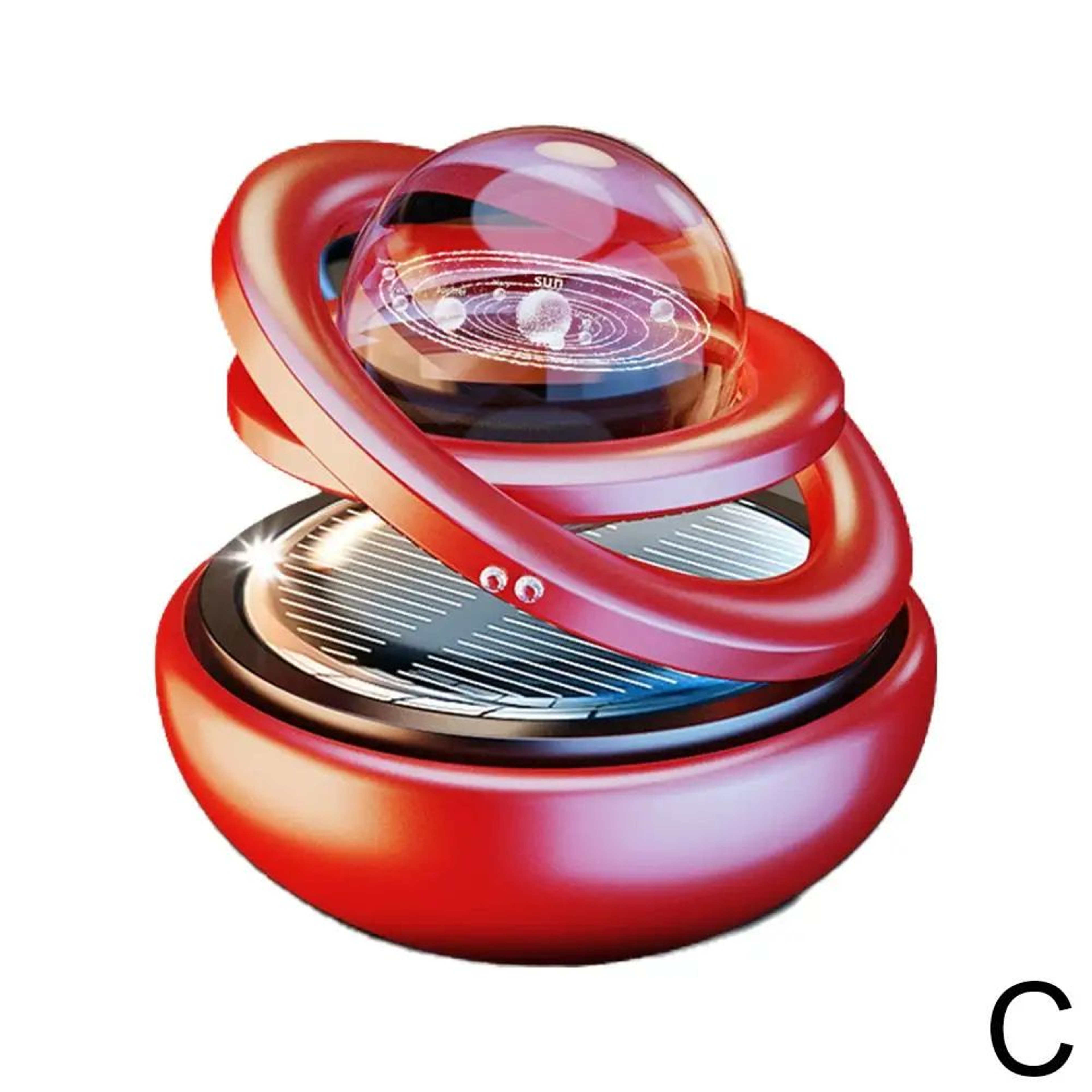 Solar Rotating Crystal Ball Car Aromatherapy Diffuser Ornament 8