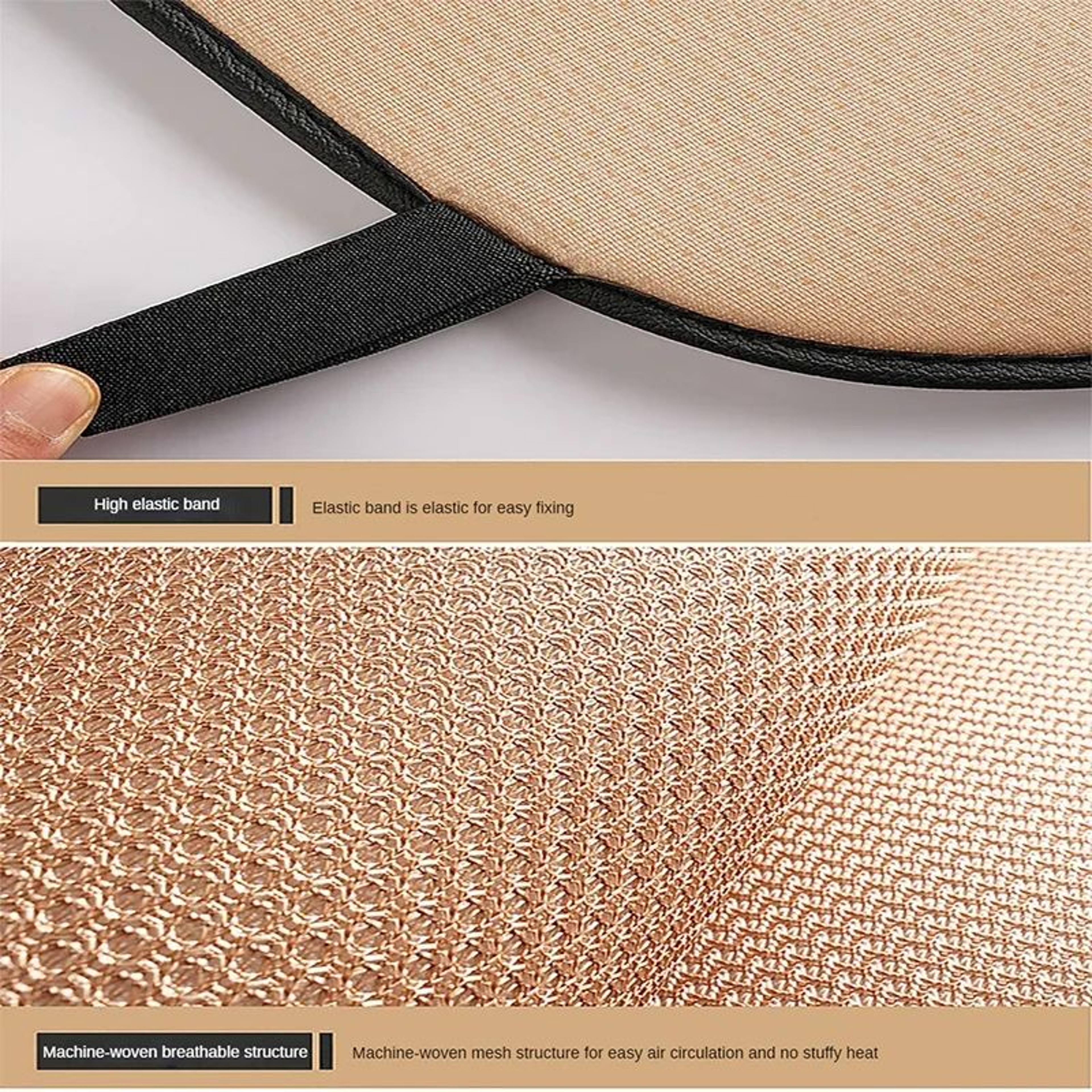 CoolRide Ice Silk Car Seat Cushion Cover  Breathable NonSlip Universal Fit Comfort Pad 3