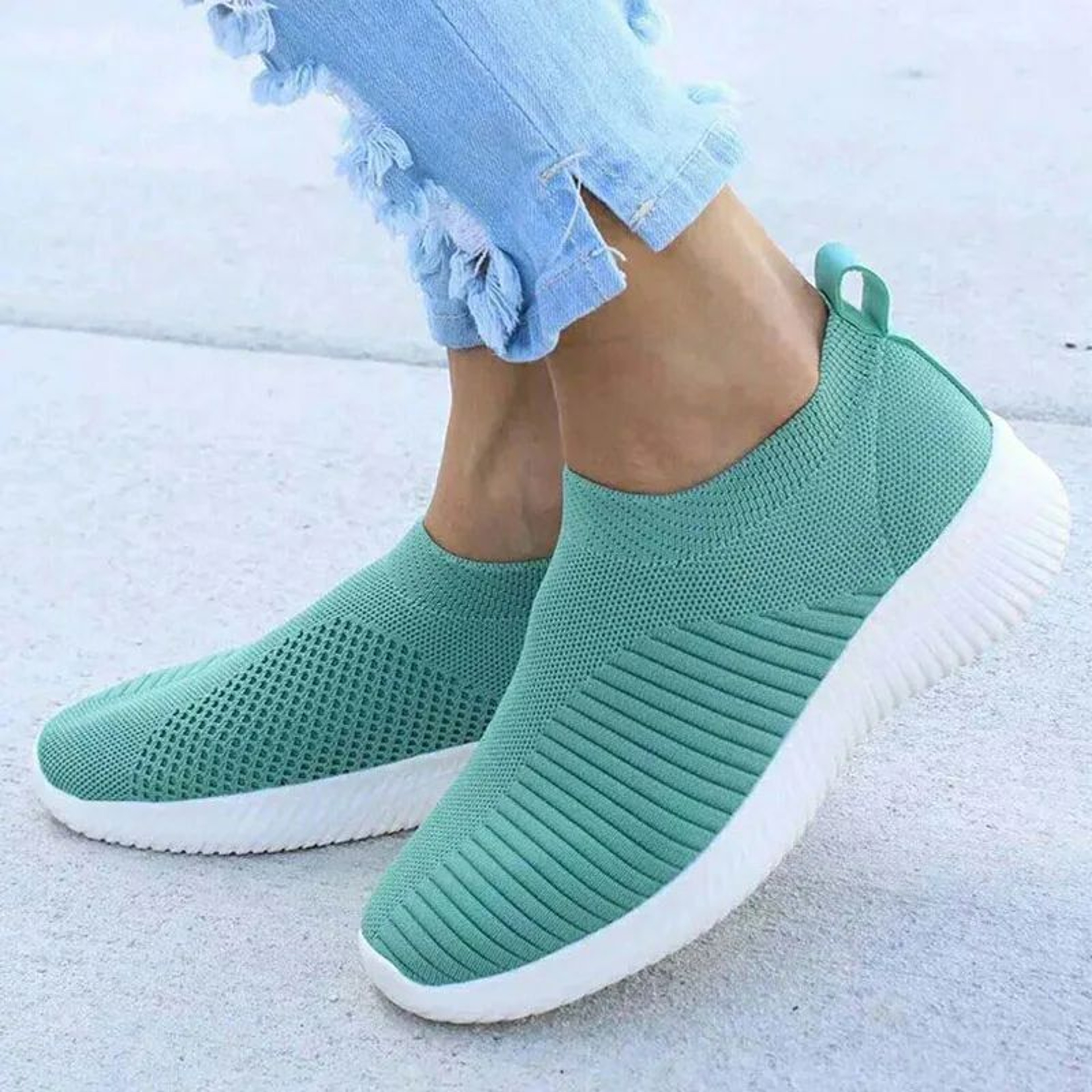 CloudStep Womens SlipOn Sneakers  Breathable White Casual Walking Shoes 0