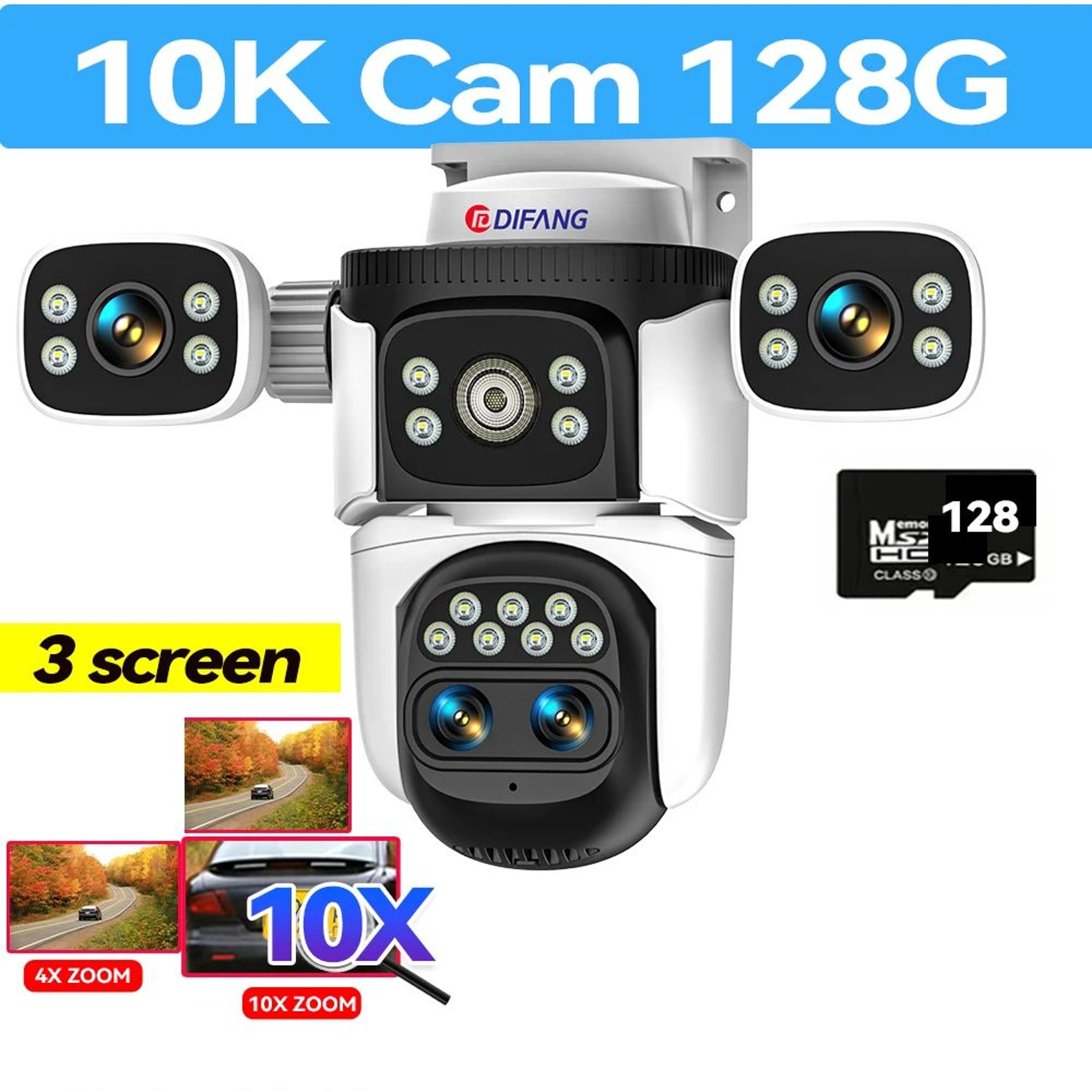 UltraClear 20MP Outdoor Security Camera With WiFi6 PTZ Camera  10X Optical Zoom  Auto Tracking Wate