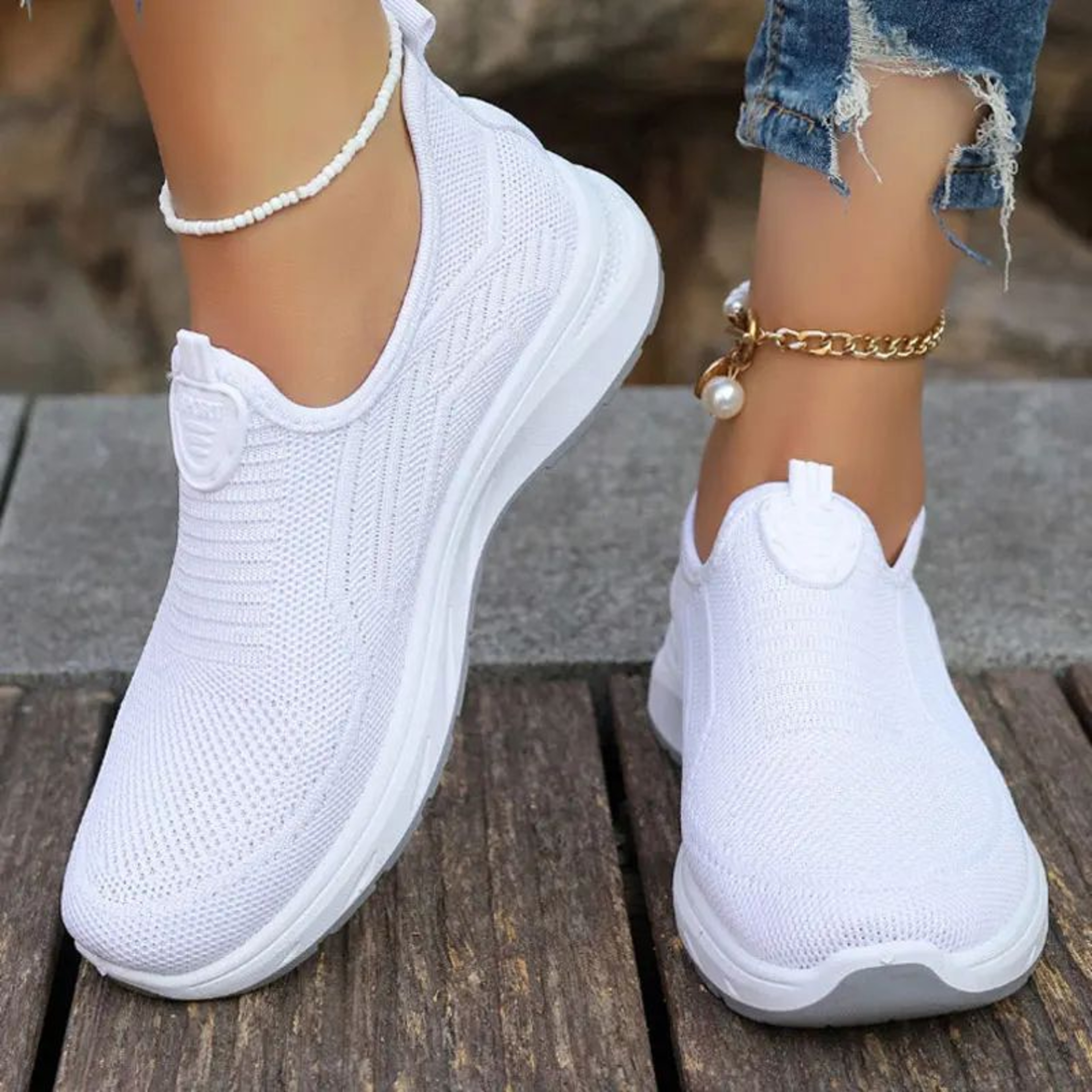 Womens Lightweight Breathable SlipOn Sneakers  Barefoot Style Tennis Flats For AllDay Comfort 5