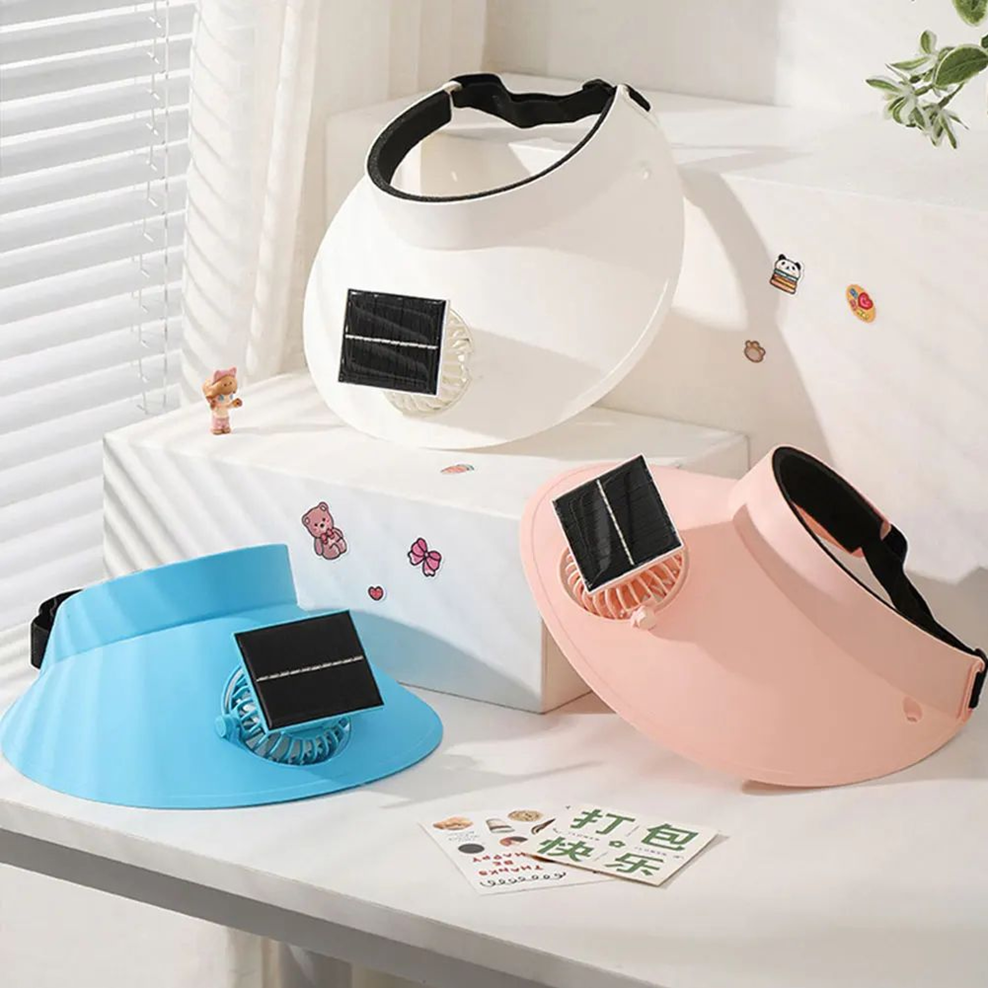 Premium SolarPowered Cooling Fan Sun Visor Hat  USB Rechargeable Outdoor Cooling Hat For Camping Fi 1