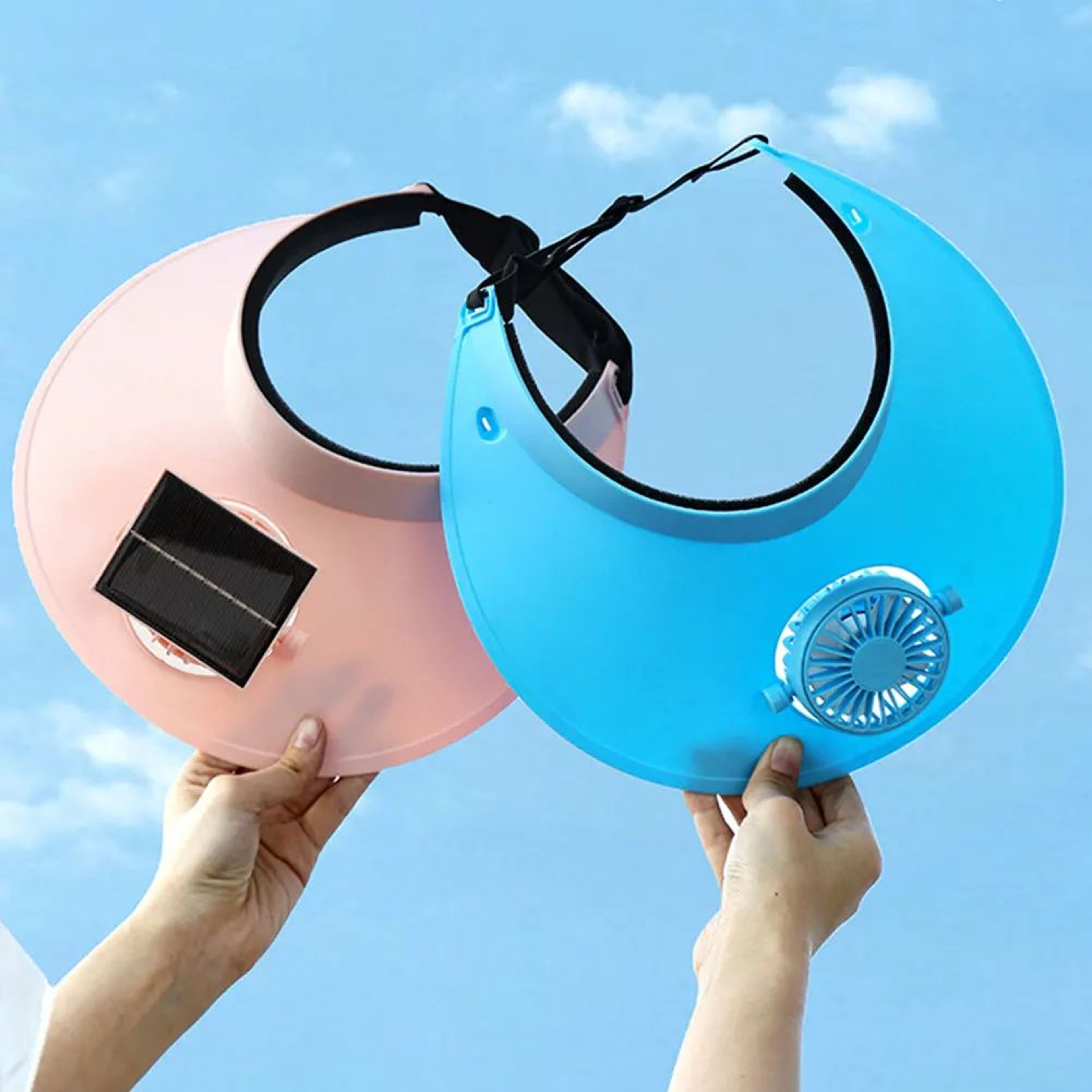 Premium SolarPowered Cooling Fan Sun Visor Hat  USB Rechargeable Outdoor Cooling Hat For Camping Fi 2