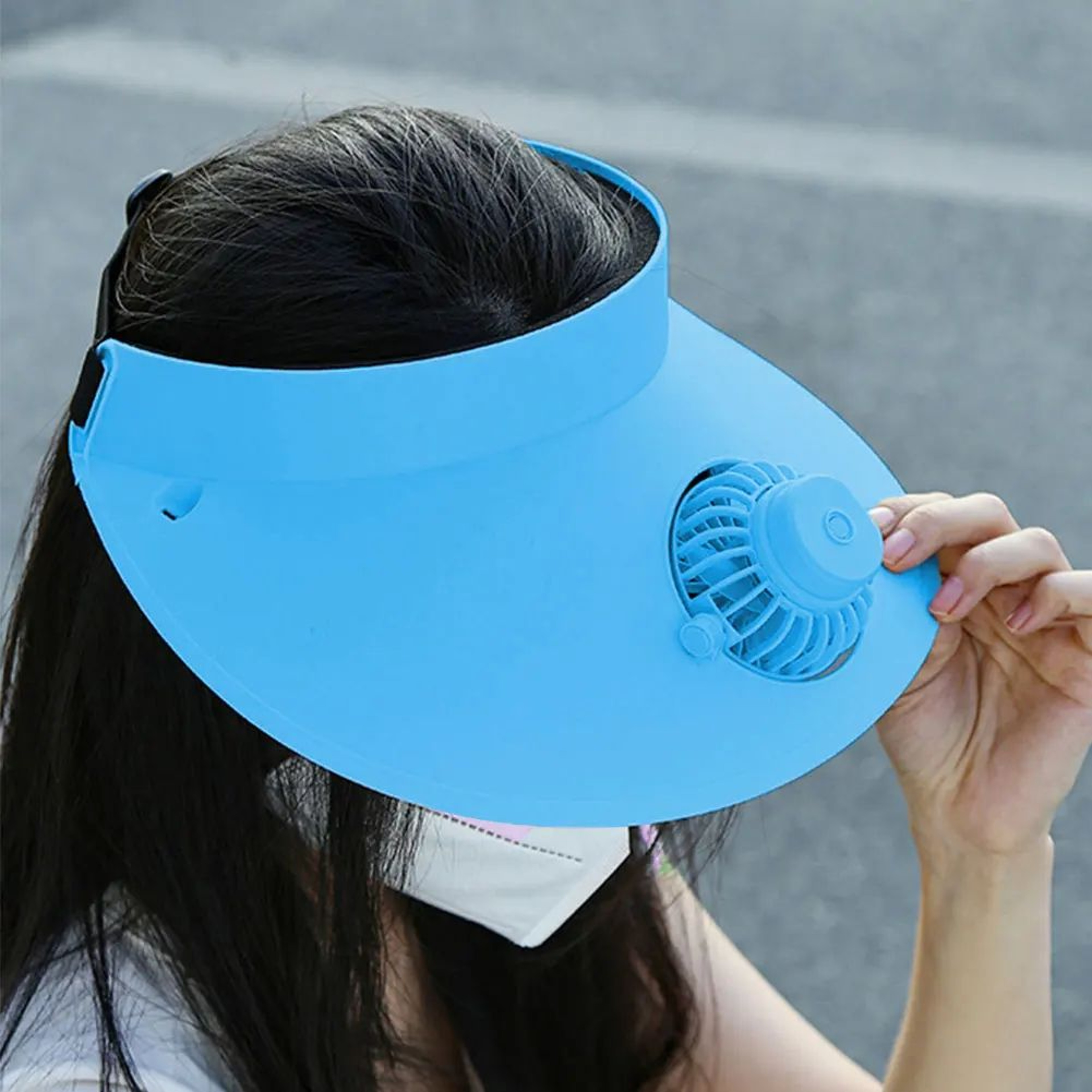Premium SolarPowered Cooling Fan Sun Visor Hat  USB Rechargeable Outdoor Cooling Hat For Camping Fi 4