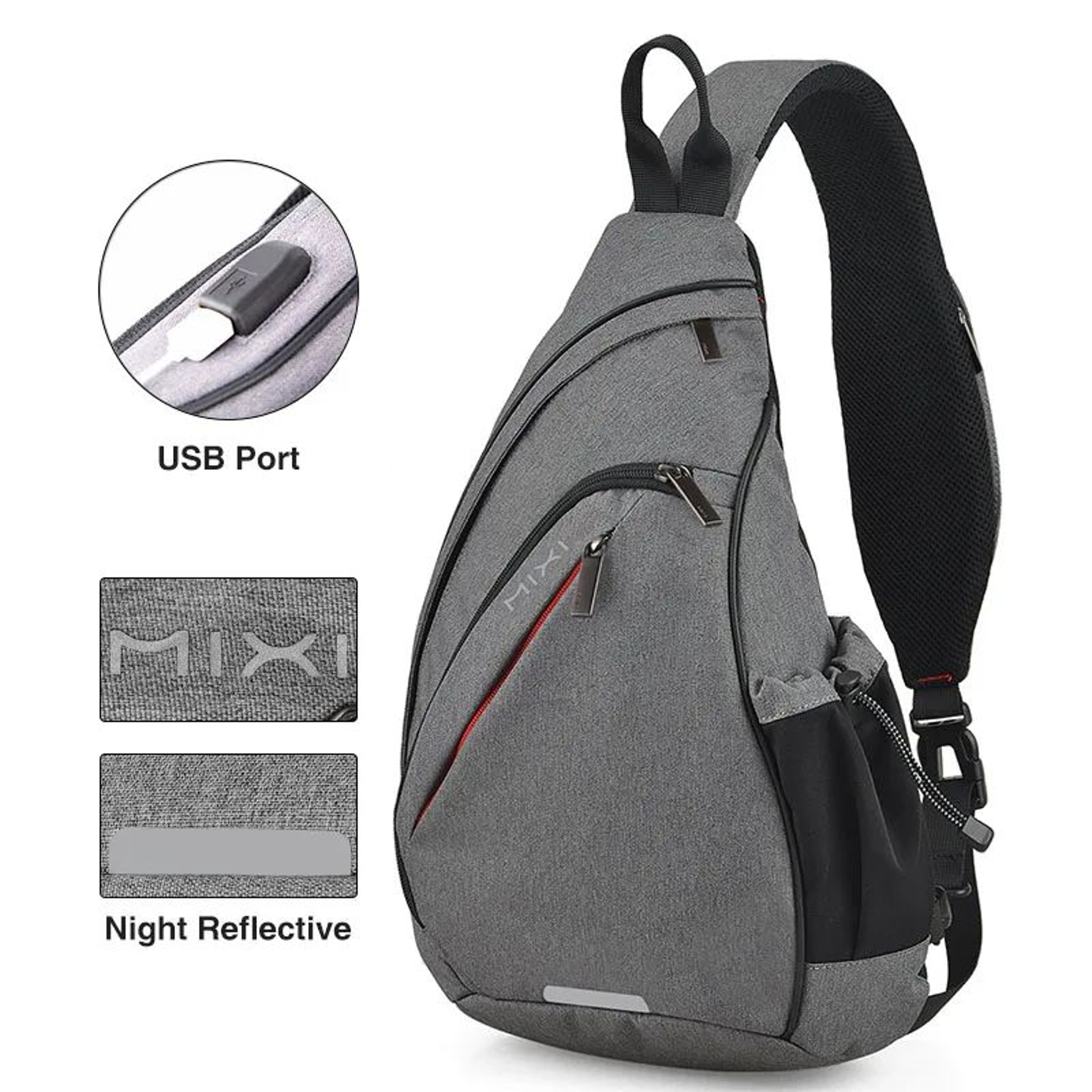 UrbanShift USB Sling Backpack  One Shoulder Travel  Cycling Crossbody Bag 1