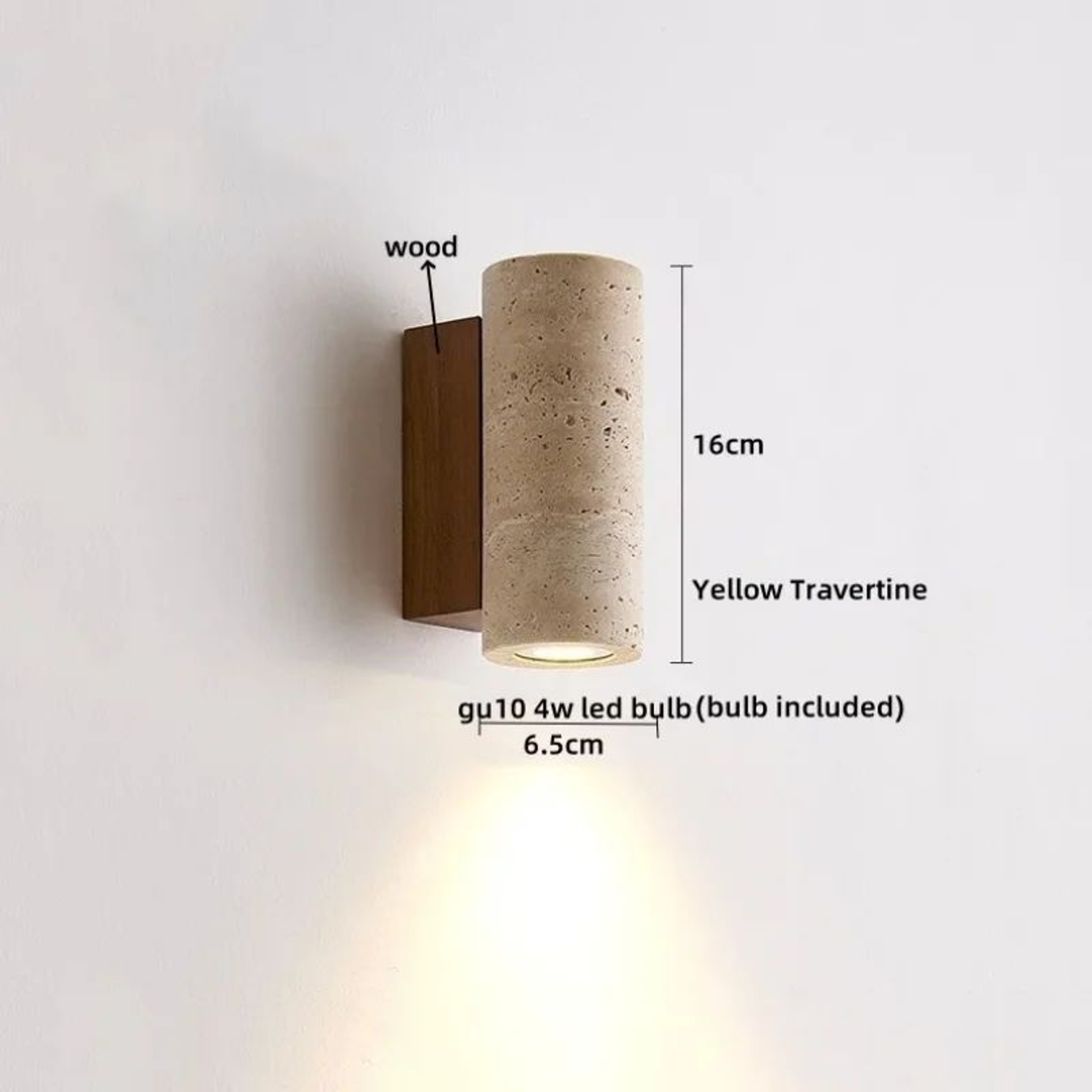 Natural Elegance Travertine  Wood LED Wall Lamp  Nordic Modern LED Wall Light Travertine Wall Sconc 9