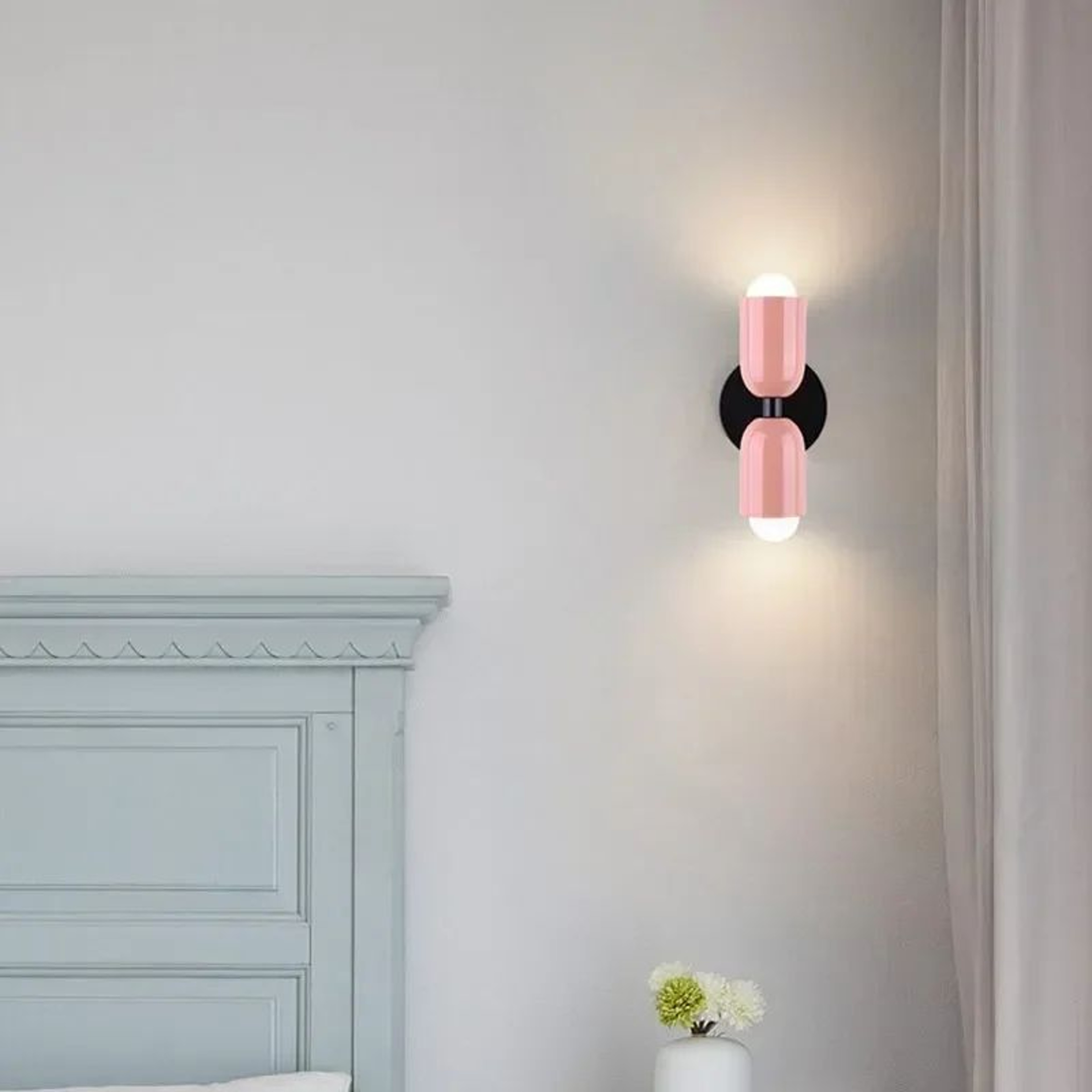 Modern Colorblock Iron Wall Sconce Bedside Lamp  Red  Green Accent Wall Light 3