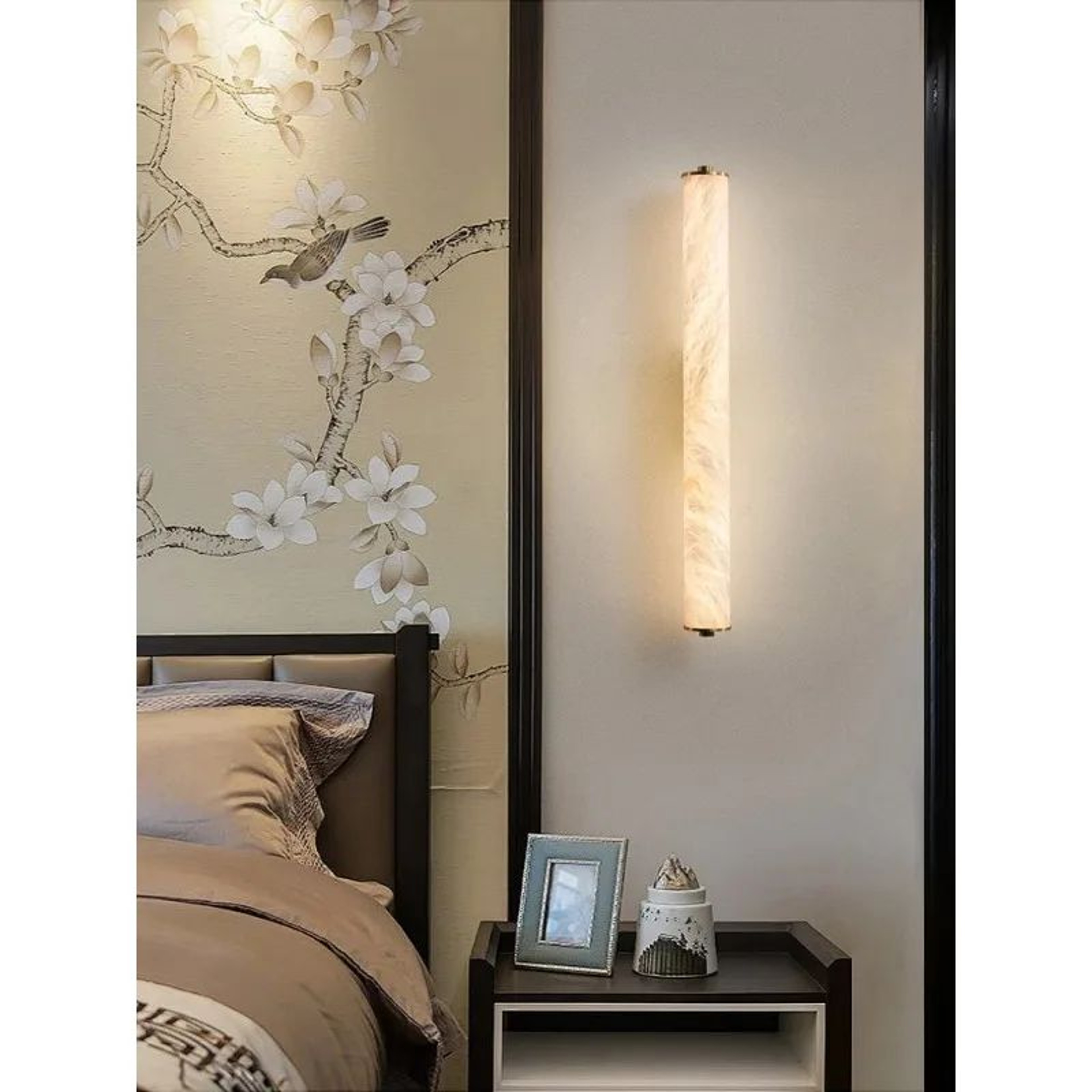 Luxury Spanish Marble LED Wall Sconce  Full Copper Modern Snowflake Design 4