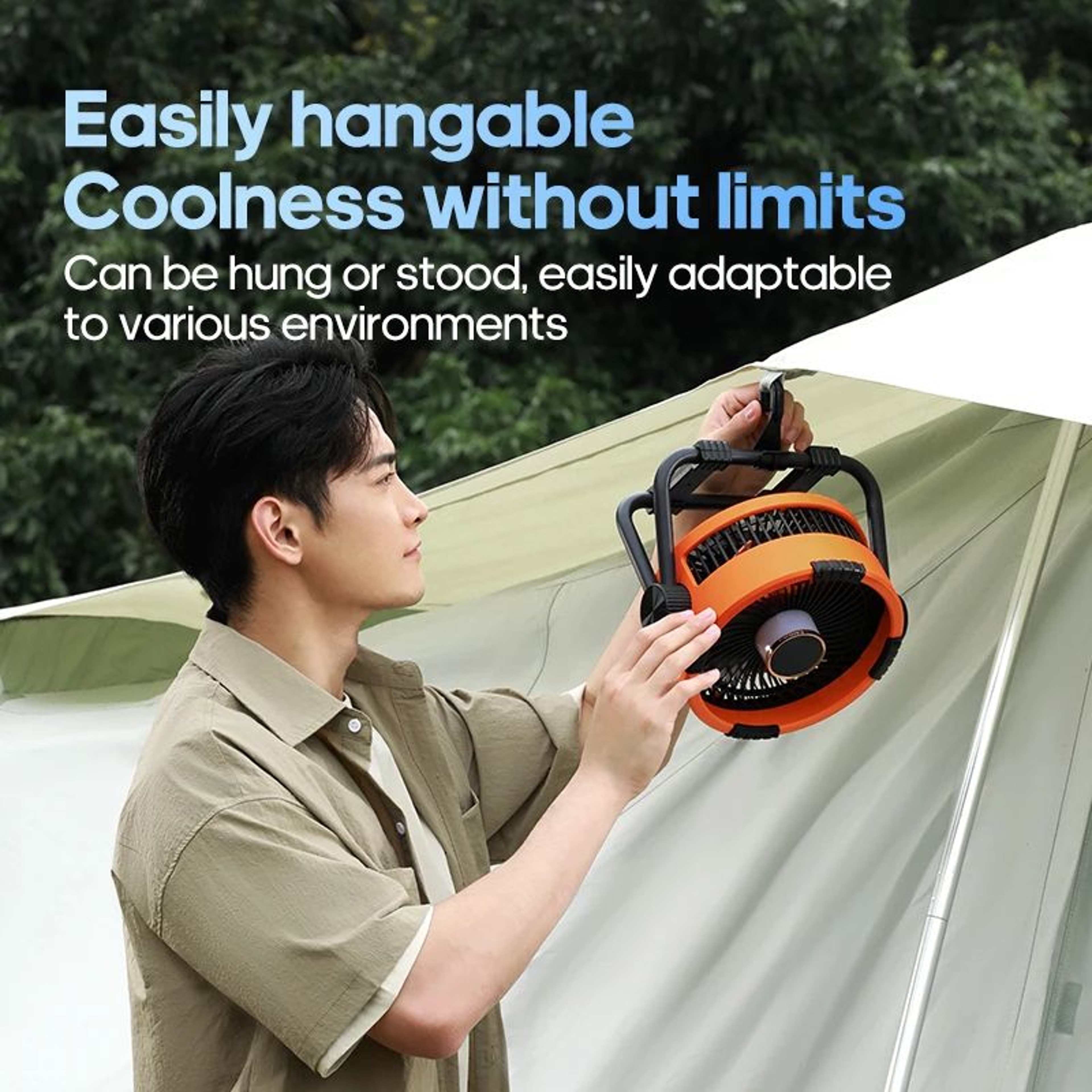UltraCool 6in1 Portable Camping Fan  Rechargeable Outdoor Air Circulator With LED Light  Power Bank 5