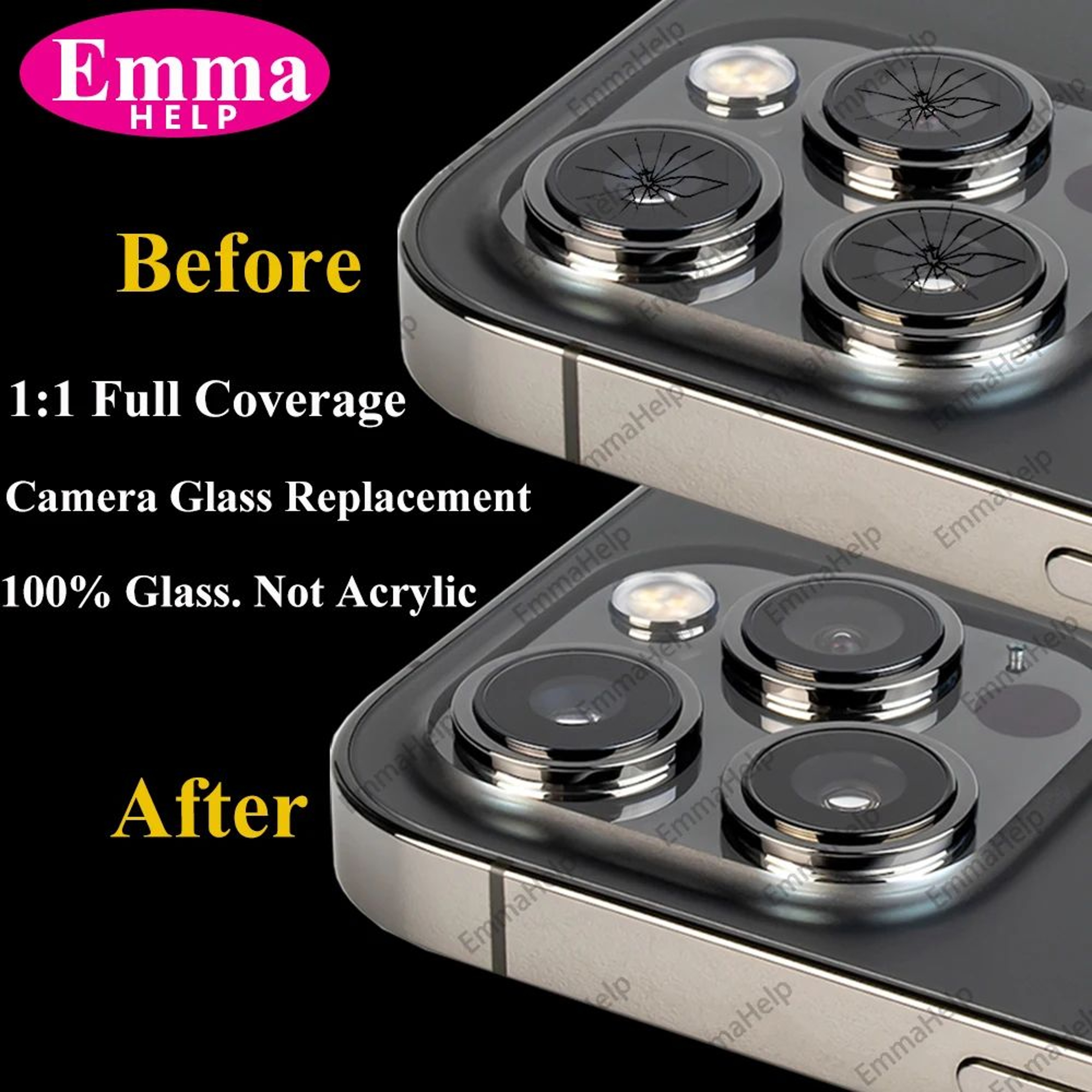 Premium IPhone Rear Camera Glass Replacement  Lens Cover Sticker  Fits IPhone 161514131211 Series 2