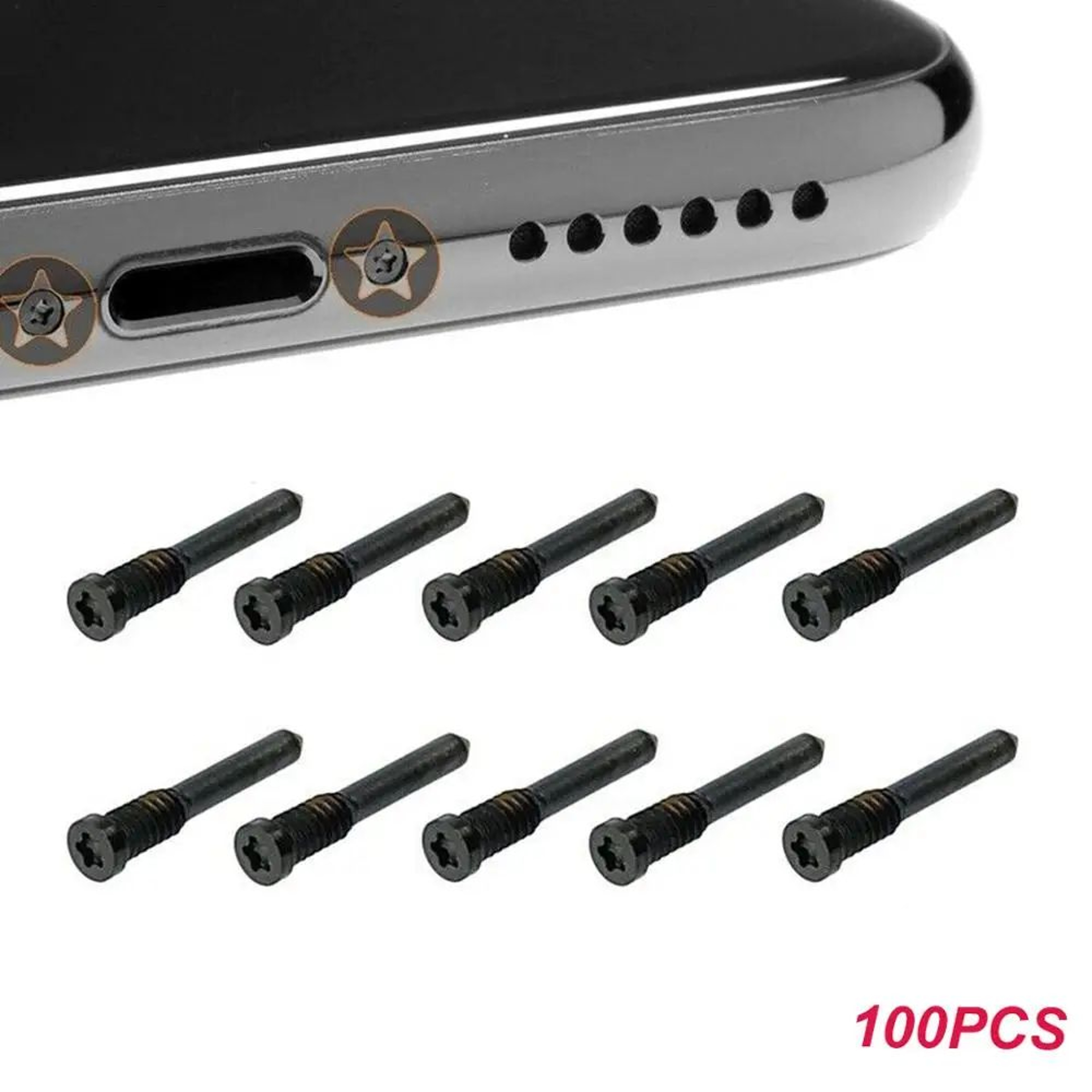 Premium Bottom Pentalobe Screws  100Pack IPhone Screw Replacement Set For IPhone 161514131211  More 1