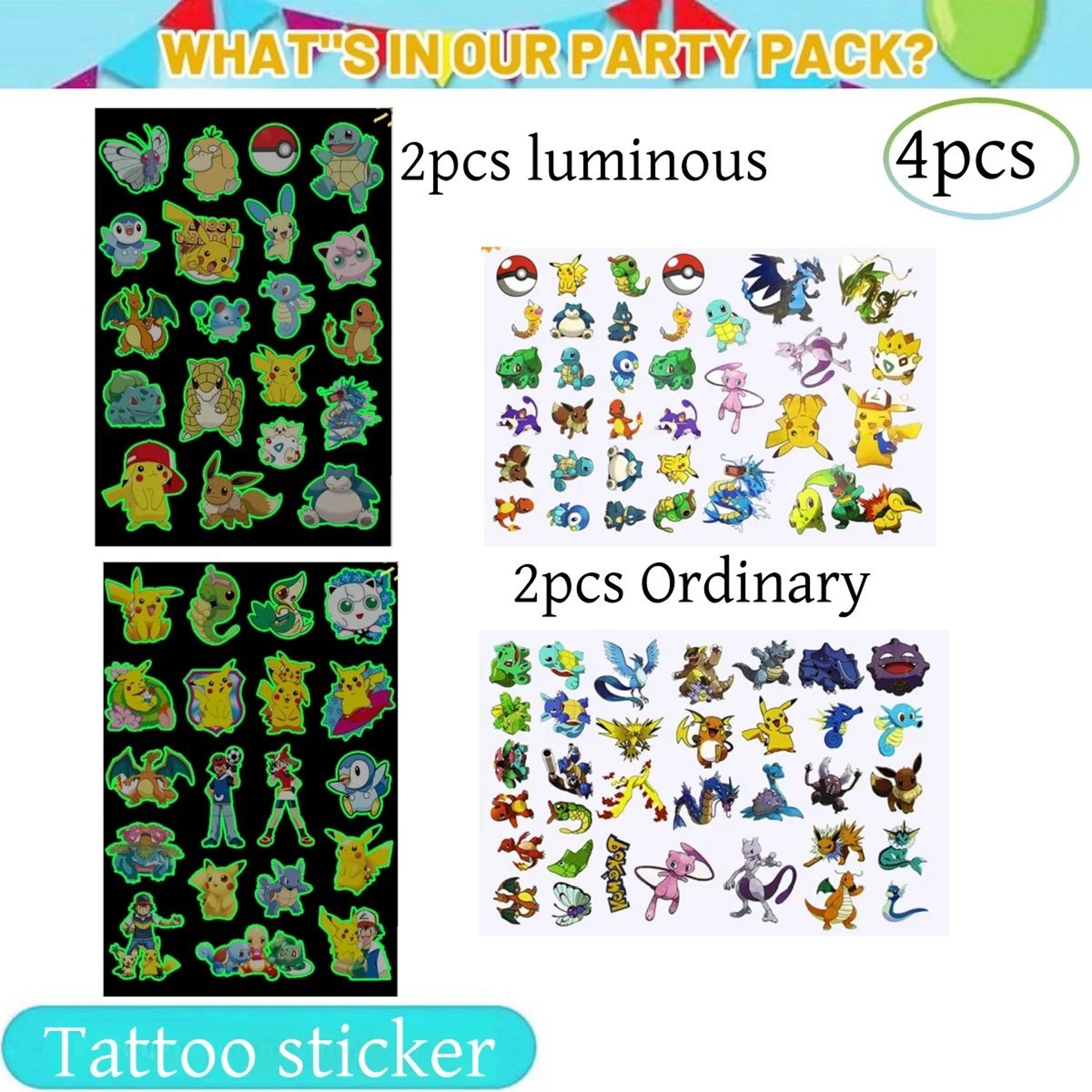 Pikachu Birthday Party Decorations Set  Pokemon Party Supplies With DIY Stickers Plates Tablecloth  10