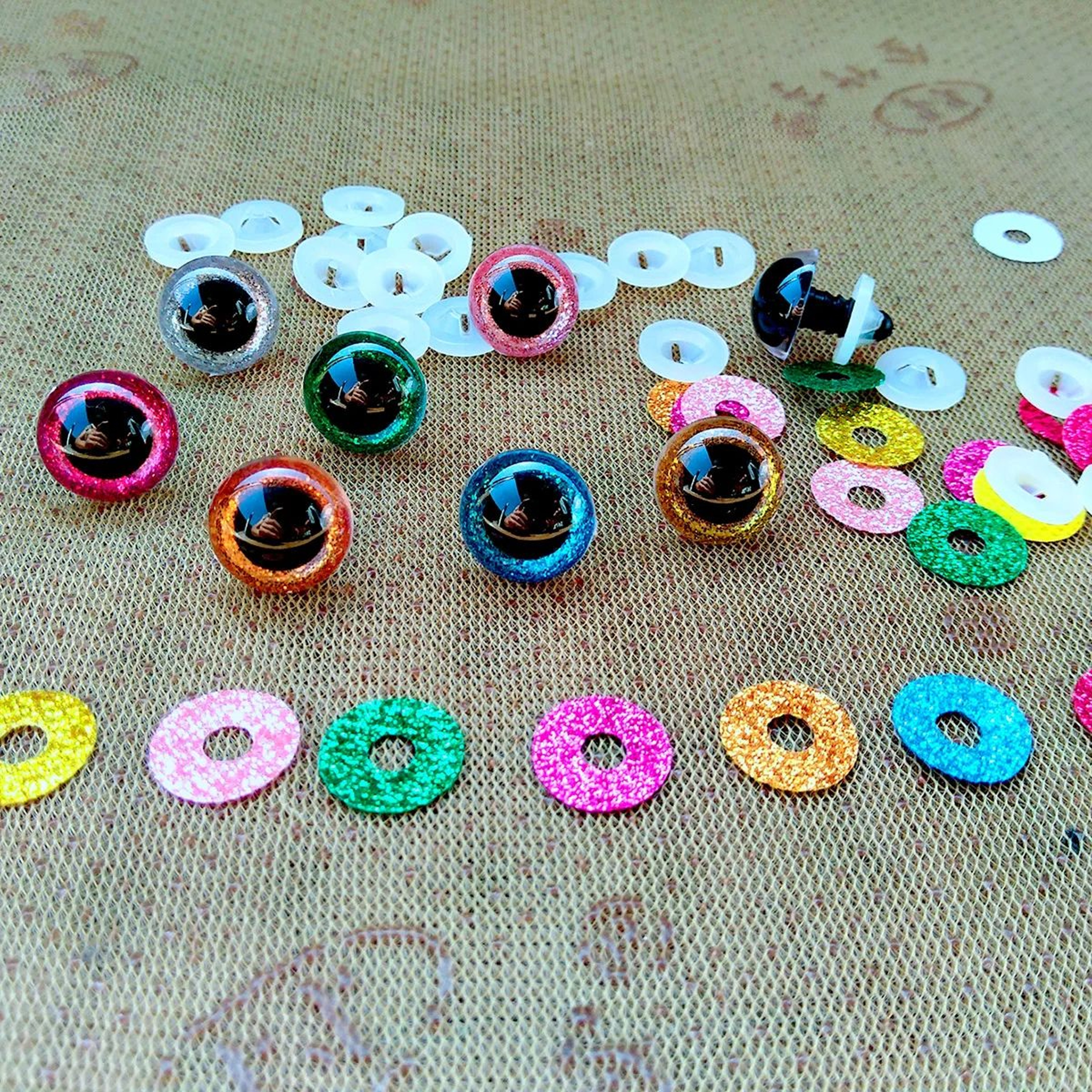 Premium Assorted 3D Plastic Glitter Safety Eyes  Crochet  Amigurumi Toy Doll Making Kit 20 Pcs Asso 4
