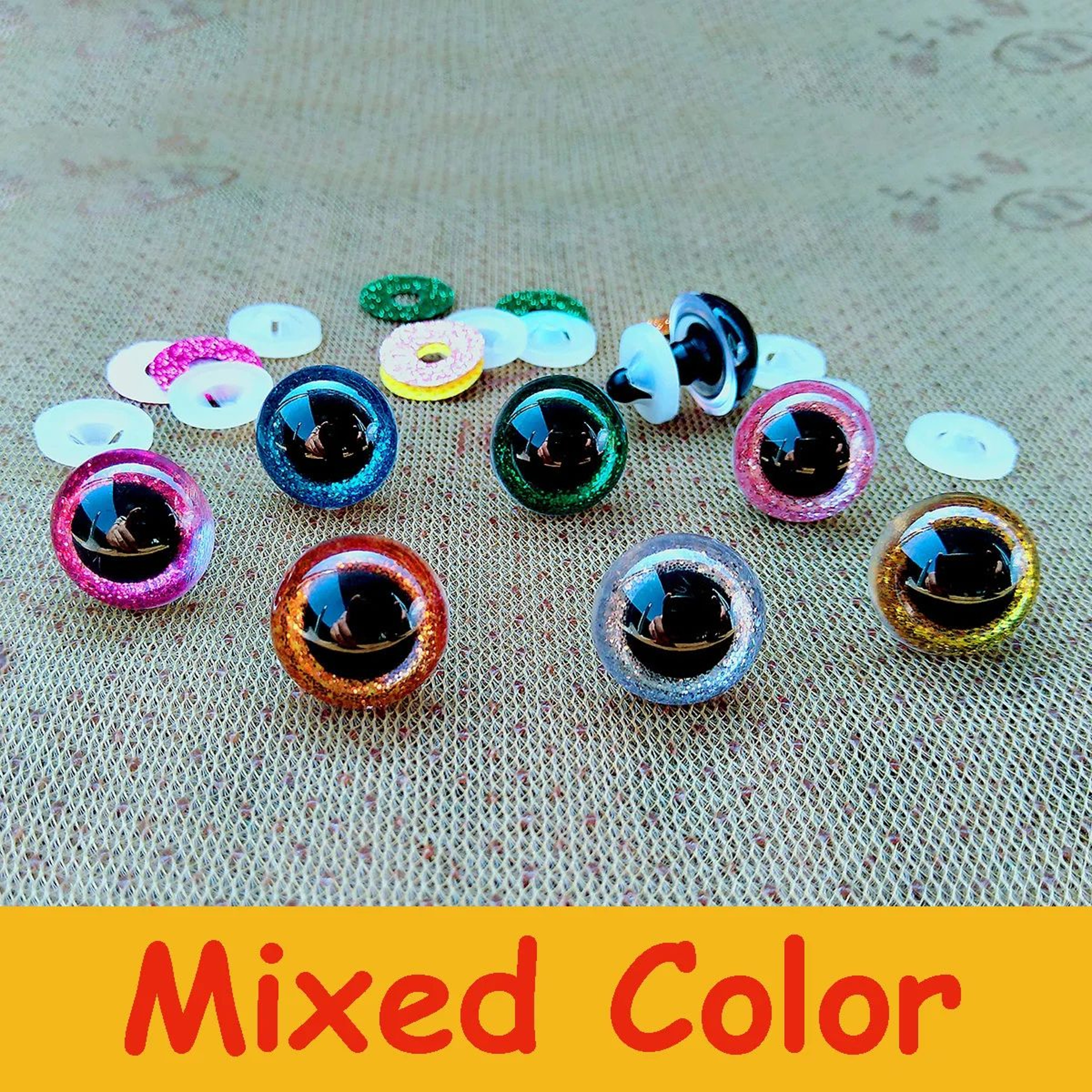 Premium Assorted 3D Plastic Glitter Safety Eyes  Crochet  Amigurumi Toy Doll Making Kit 20 Pcs Asso 9