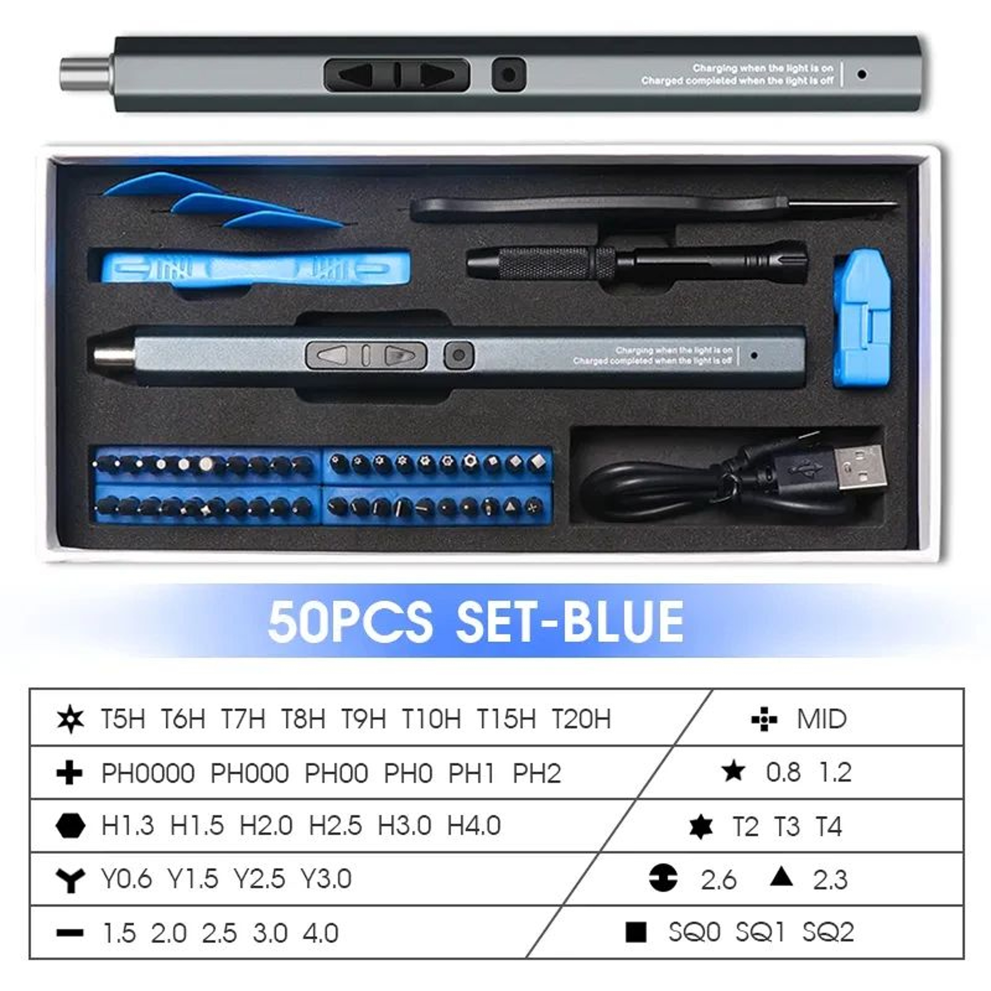 Cordless Electric Screwdriver Pro Kit  Precision Screwdriver Set With Magnetic Screwdriver Bits USB 11