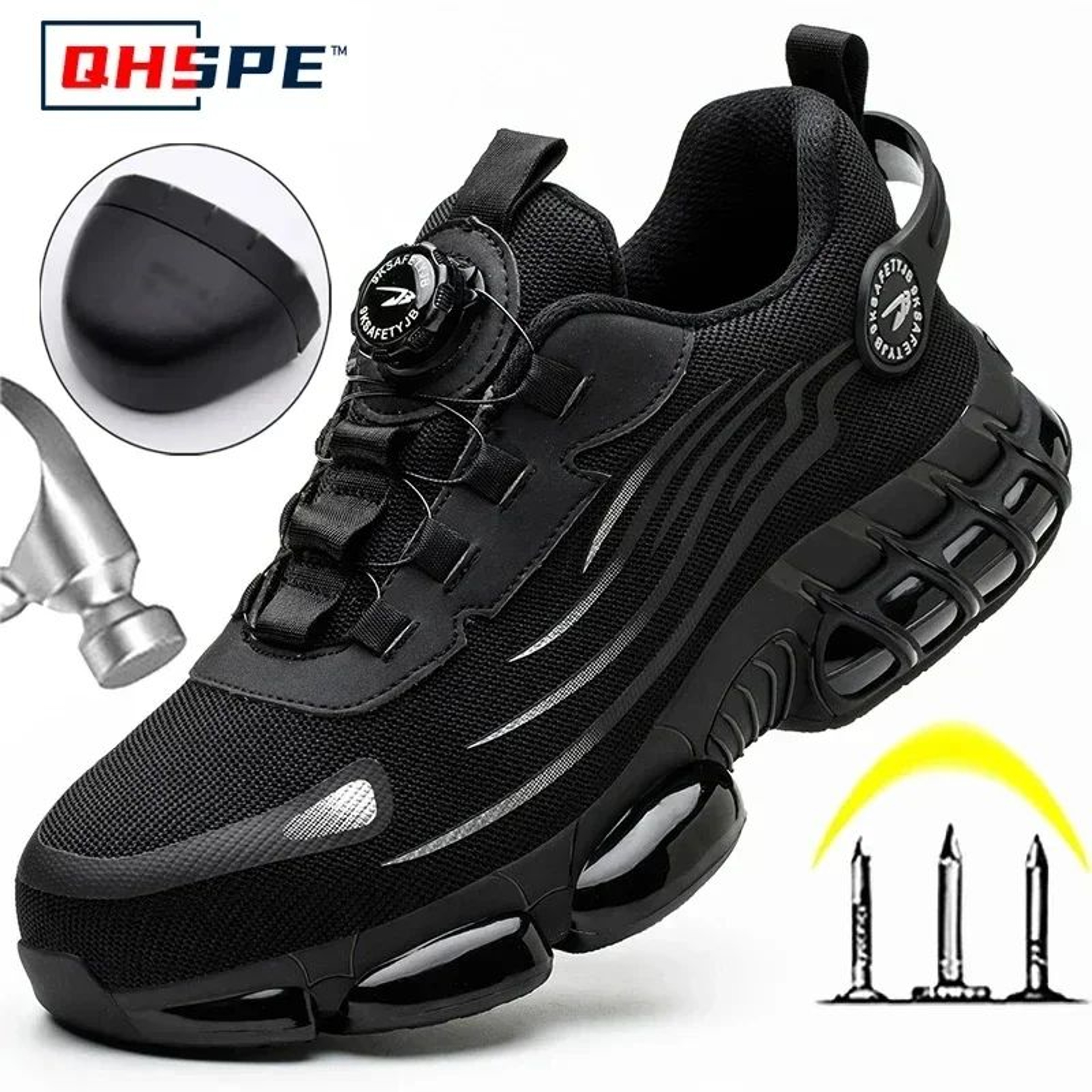 Mens HeavyDuty Safety Work Shoes  Safety Work Shoes With AntiSmash Steel Toe  AntiPuncture Work Boo 1