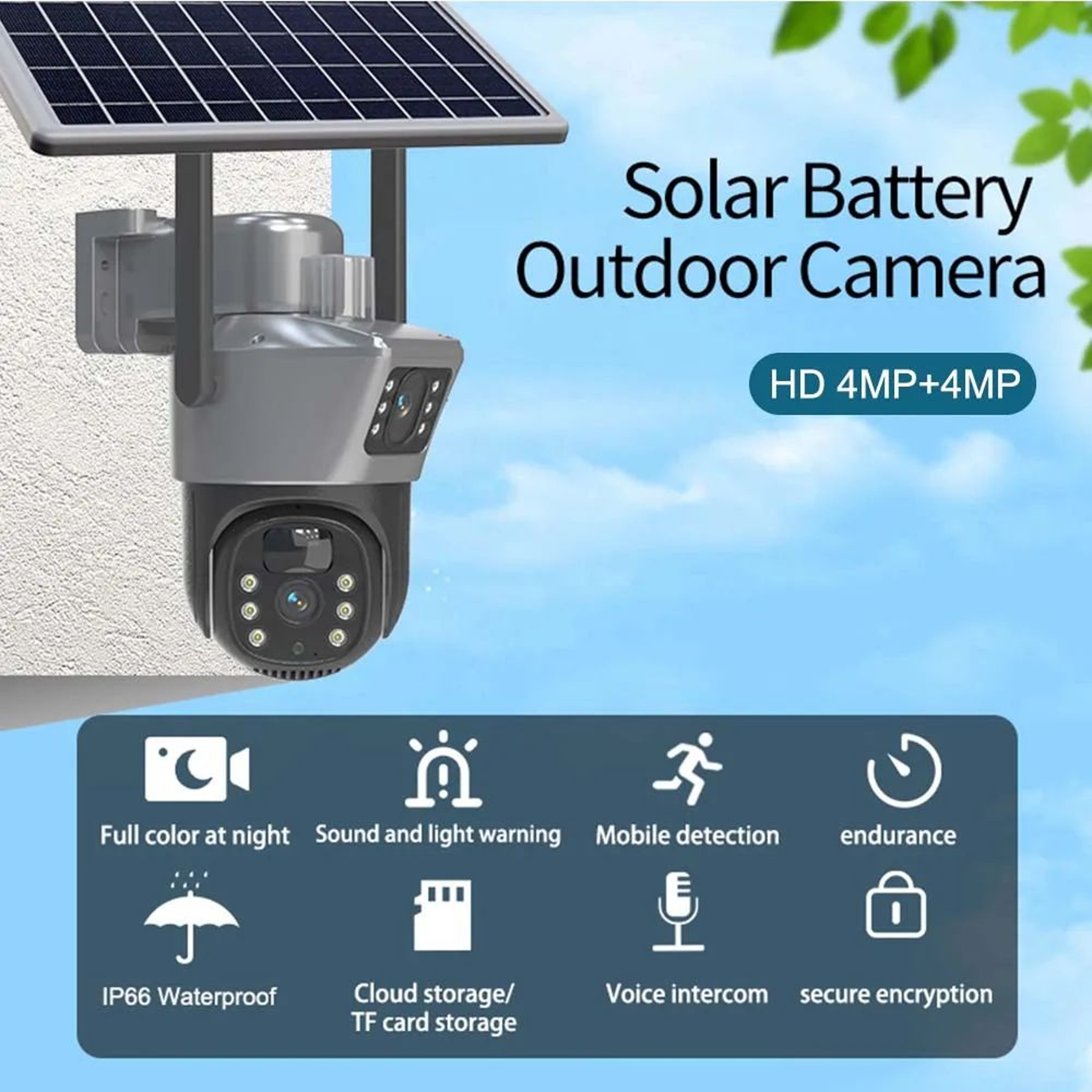 SolarGuard Pro 8MP 4K Outdoor Wireless CCTV Camera  DualLens Solar WiFi Security Camera With PTZ  L 2