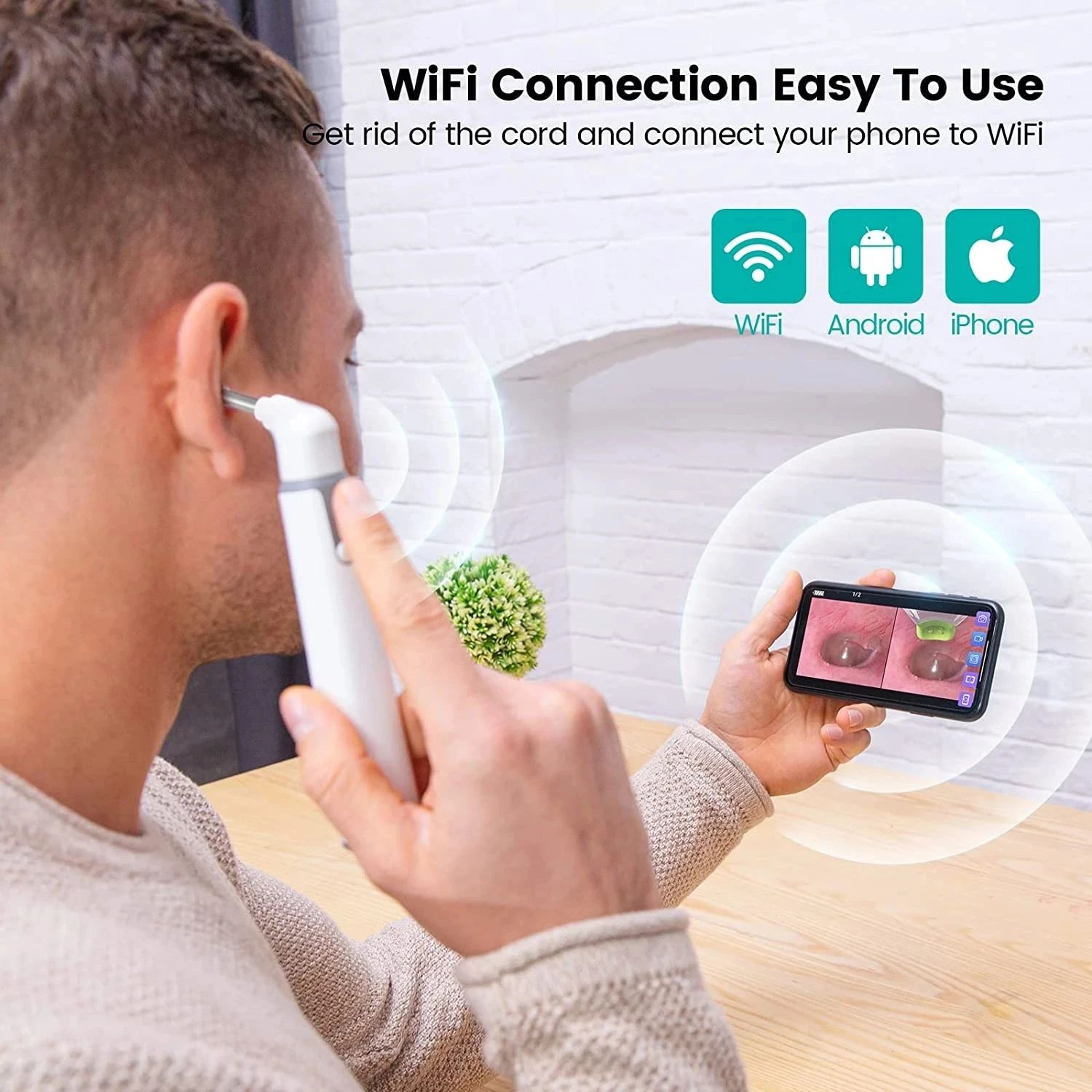 Premium Wireless Ear Inspection Camera Otoscope With WiFi Ear Scope  DualView 720P HD For Safe Home 5