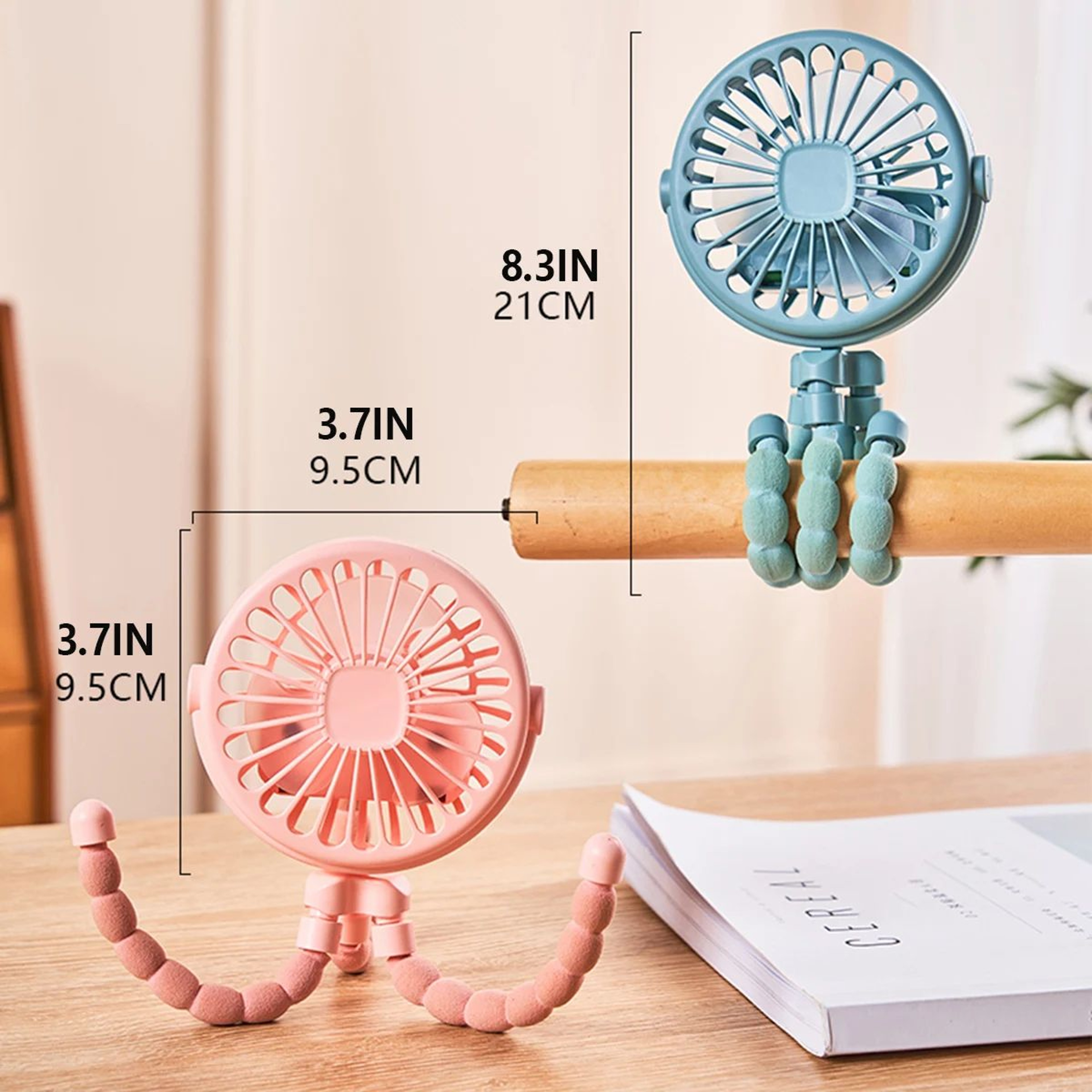 Octopus Handheld Fan  Rechargeable Mini Fan With Night Light  4Mode StandHang Design 0