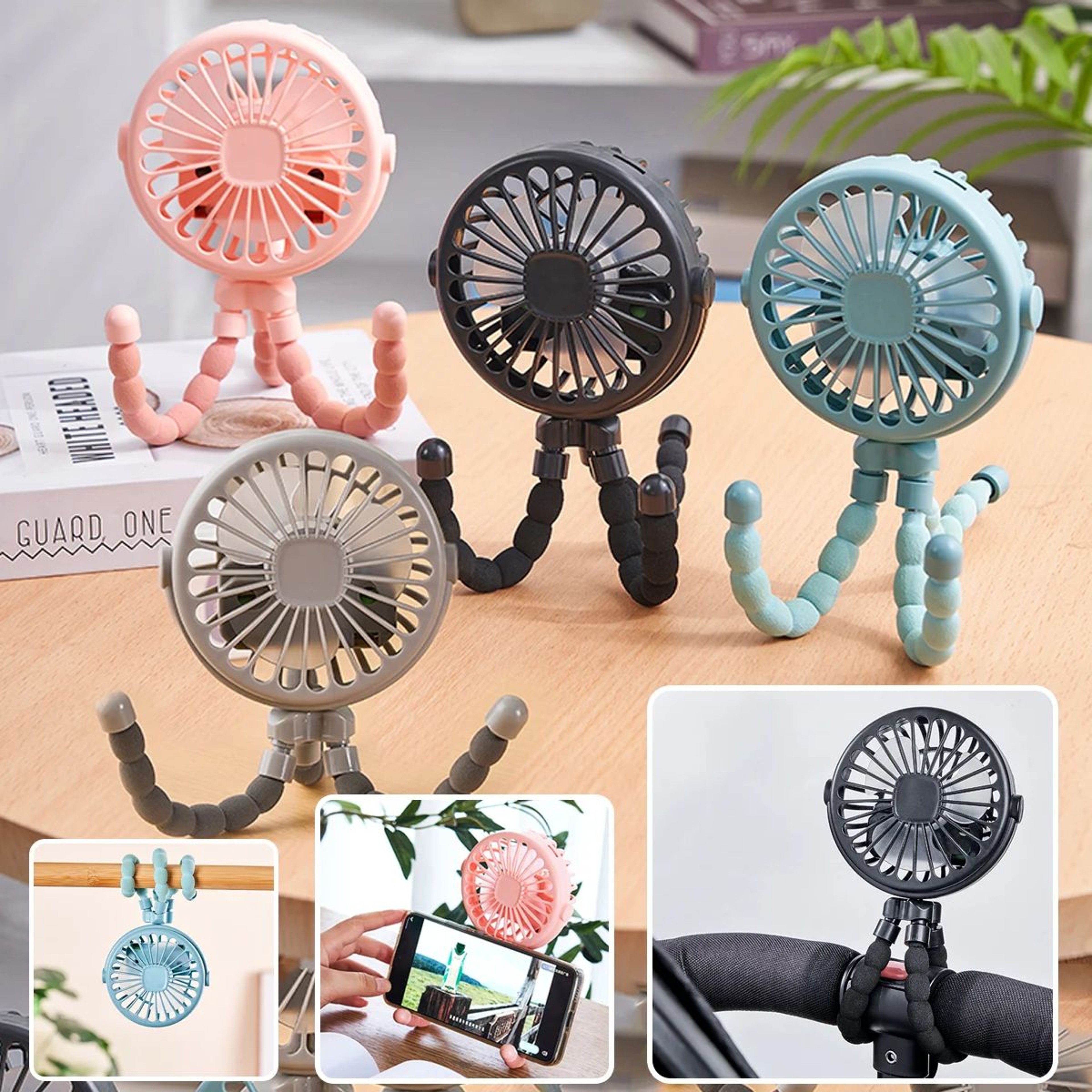Octopus Handheld Fan  Rechargeable Mini Fan With Night Light  4Mode StandHang Design 5