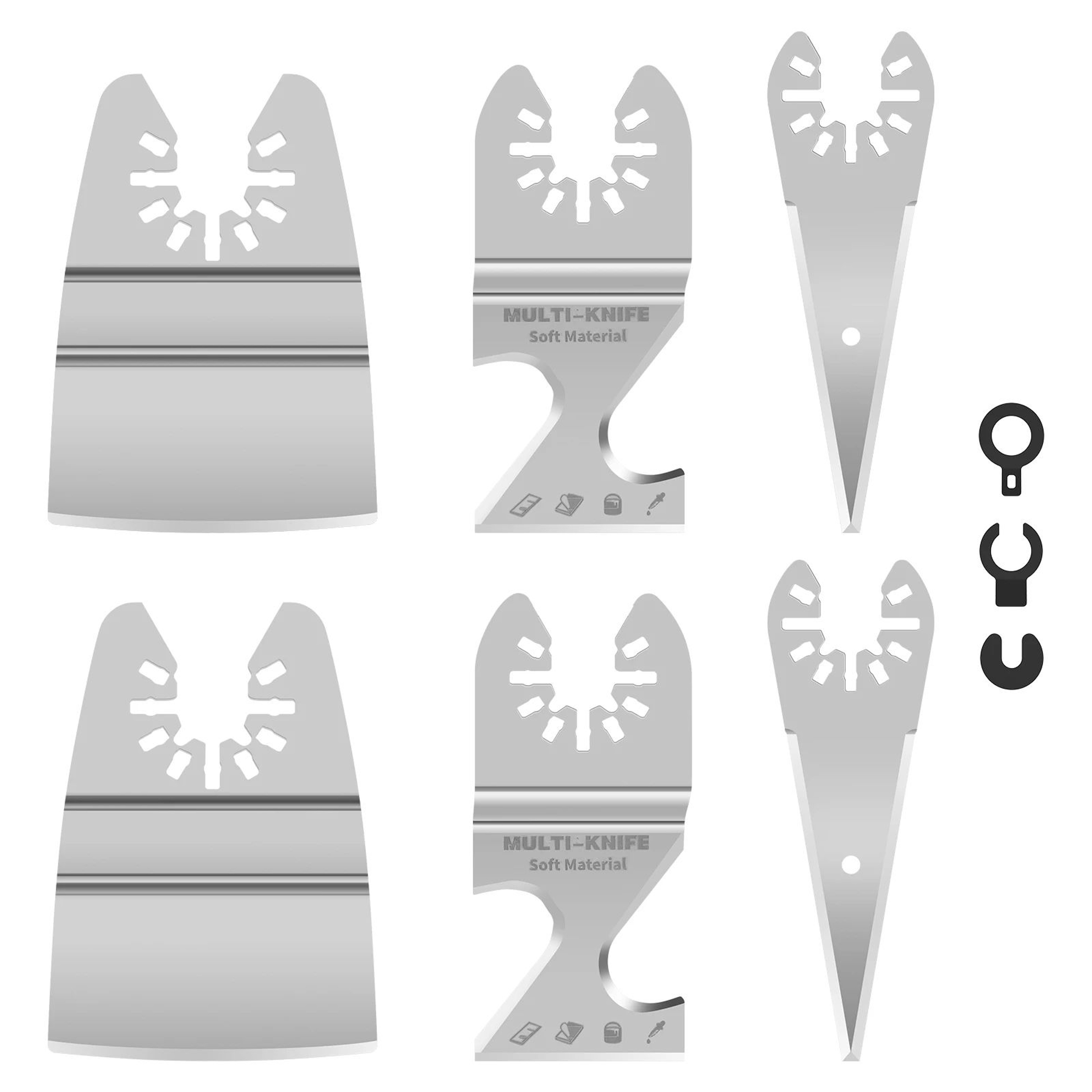 Universal Oscillating Saw Blades MultiMaterial QuickRelease Multi Tool Blade Set 6