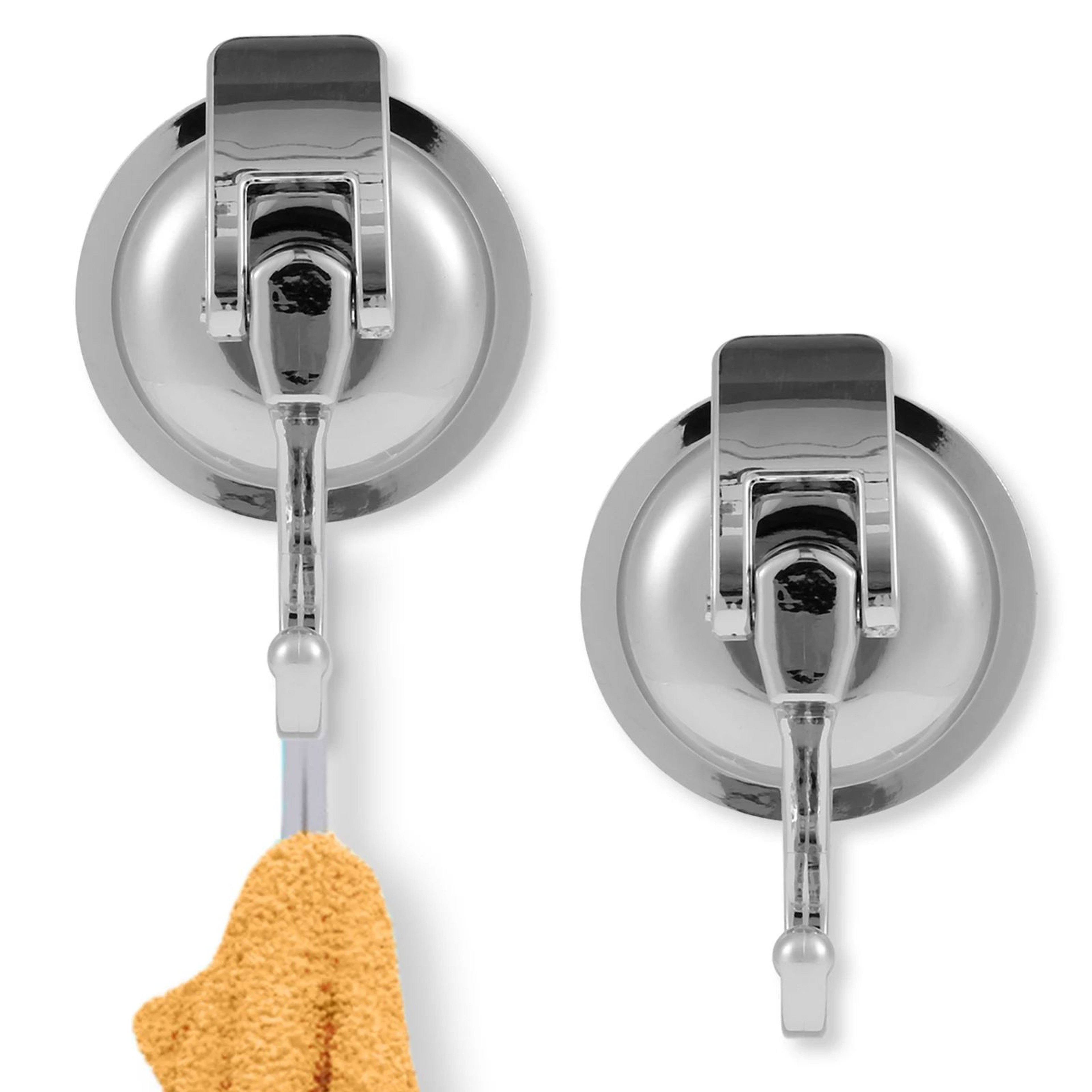 HeavyDuty Suction Cup Hooks 2Pack NoDrill Shower  Kitchen Vacuum Hooks 4