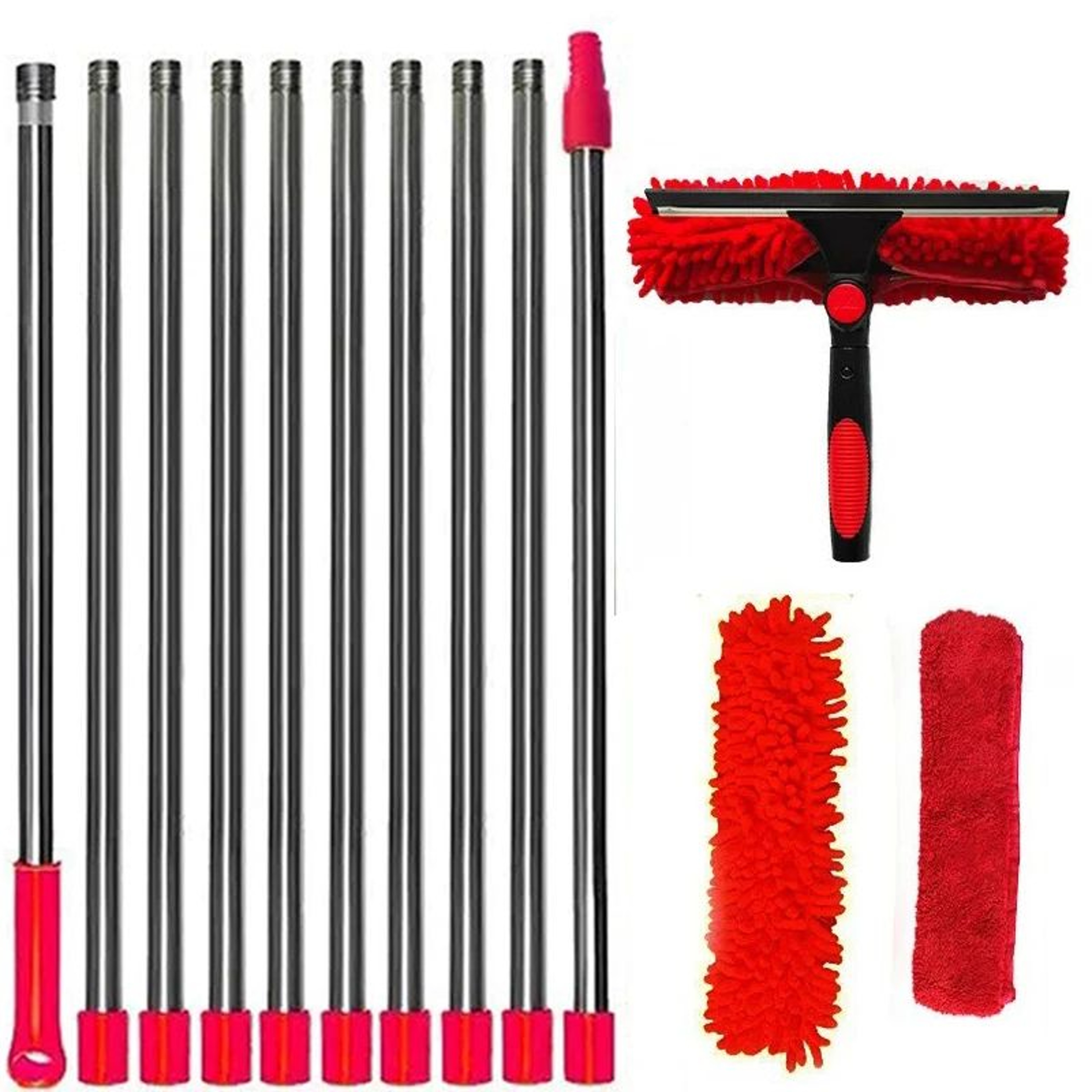 ExtendReach Pro 2in1 Telescopic Window Cleaning Kit With DoubleSided Squeegee 6