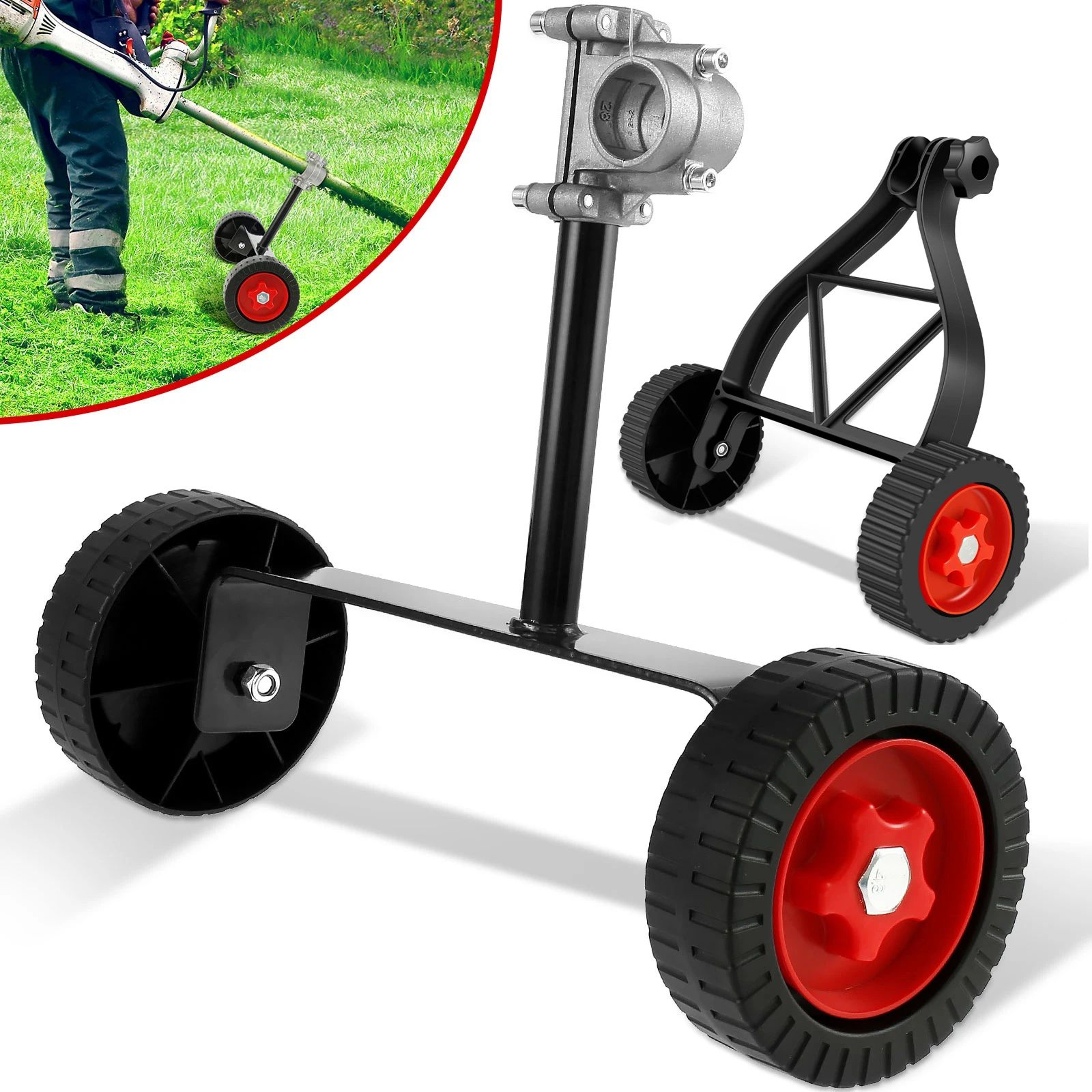 Premium Adjustable Lawn Mower Support Wheel  Trimmer Support Attachment For Weed Cutter 0