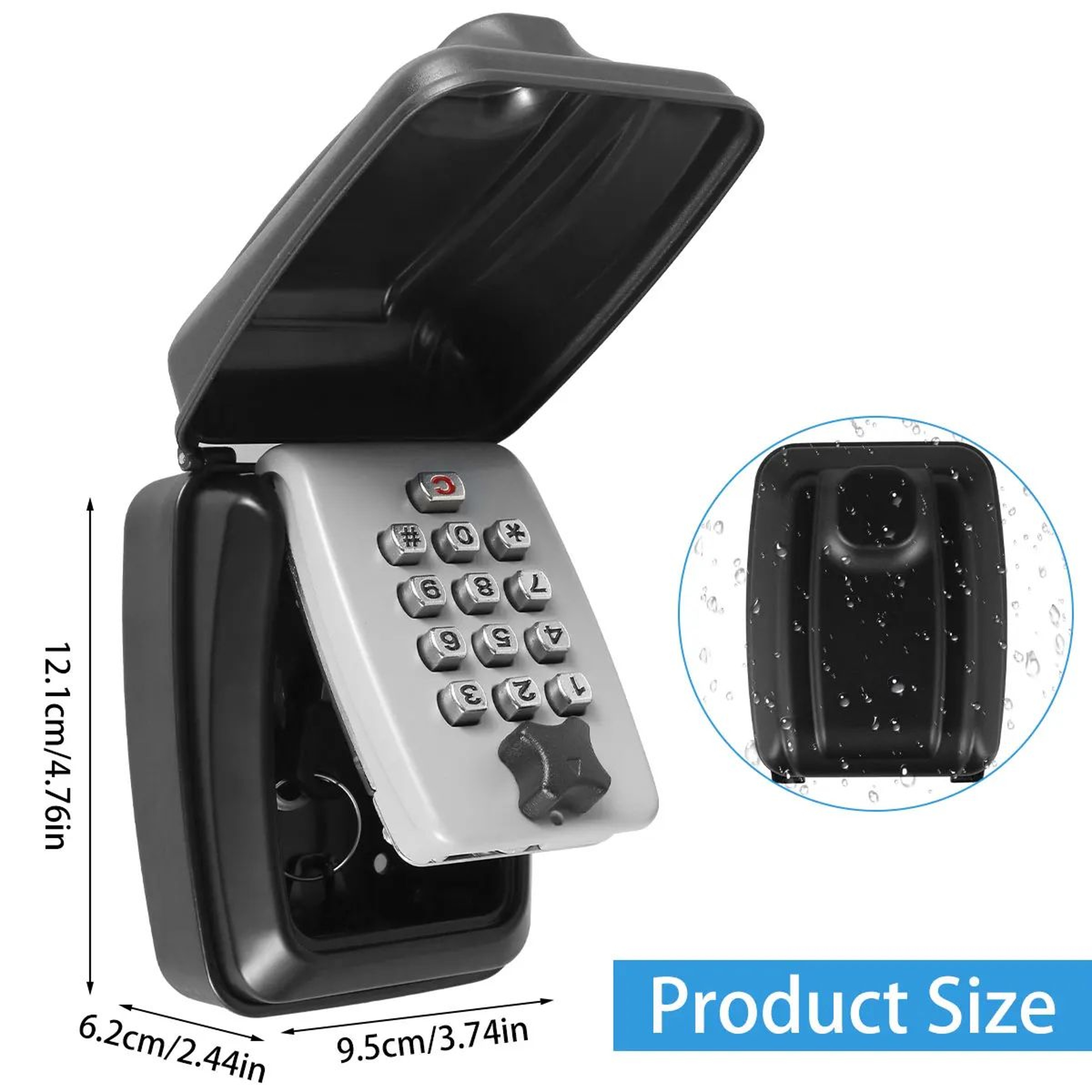 Smart 4Digit Wall Mounted Key Lock Box For Outside  Secure Outdoor Key Safe 5