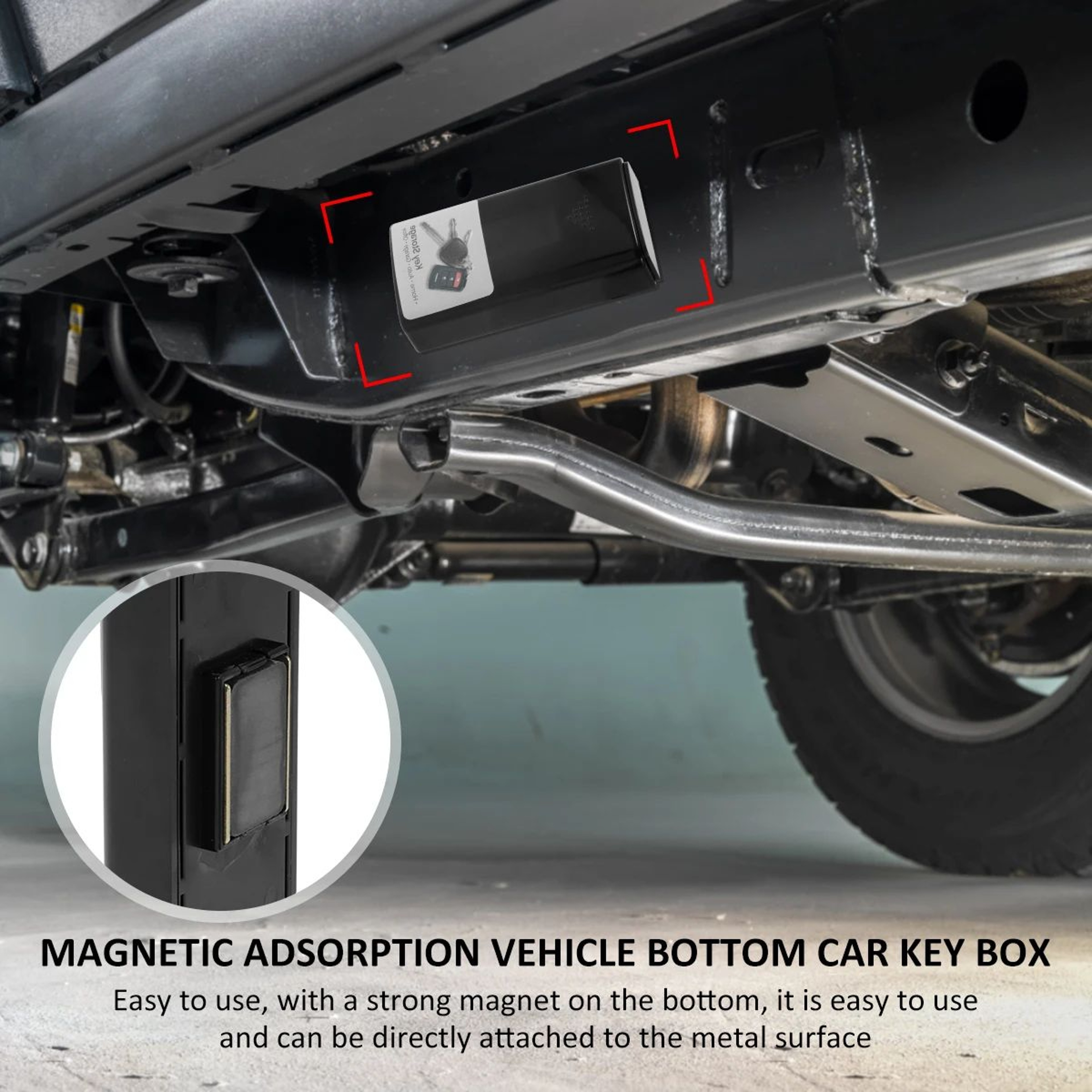 Waterproof Magnetic Key Box Under Car With Strong Magnet Hidden Key Holder 1