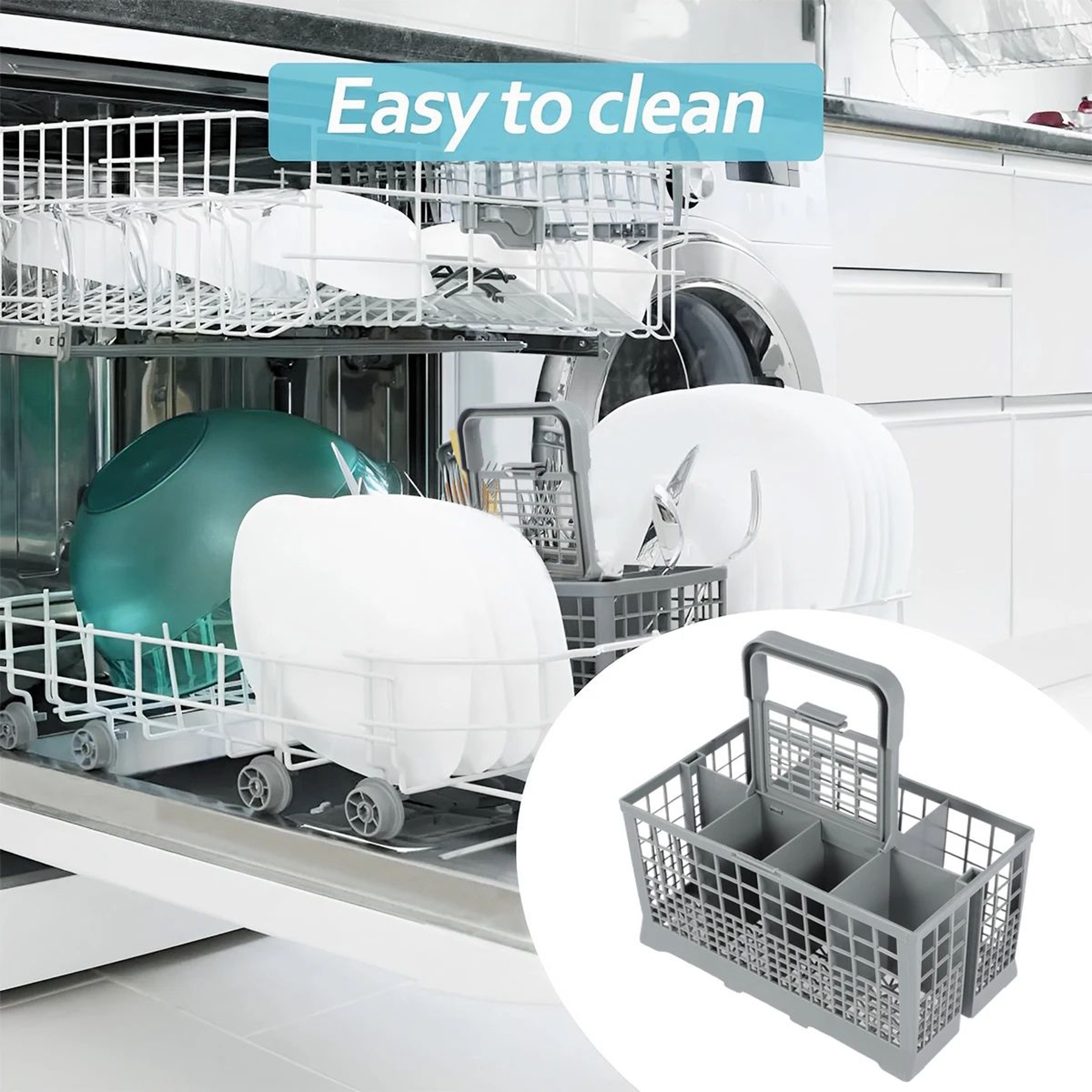 Universal Foldable Dishwasher Cutlery Basket Replacement Silverware Organizer 3