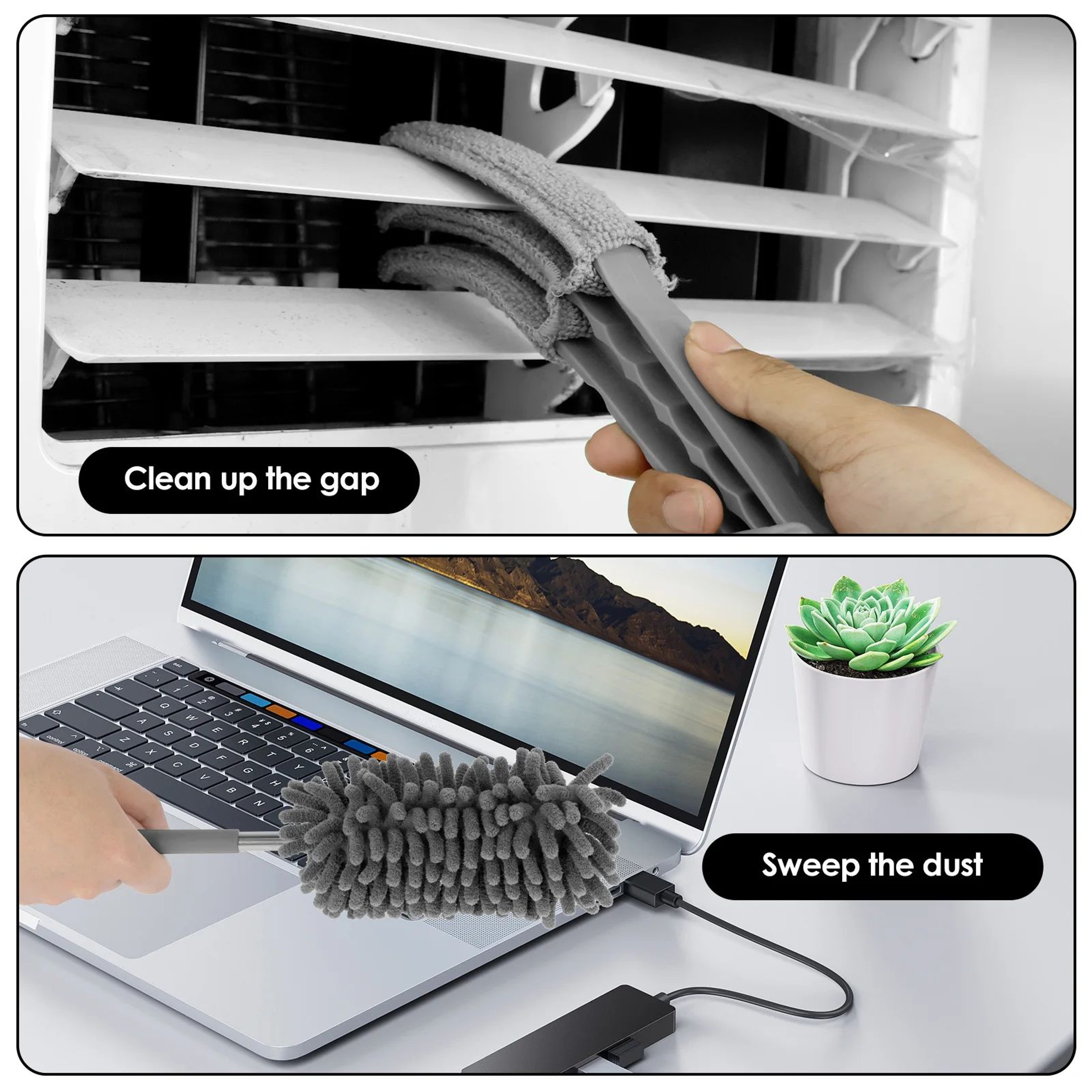 Extendable Microfiber Duster Kit  Telescopic Duster With Extension Pole Up To 100 For High Ceilings