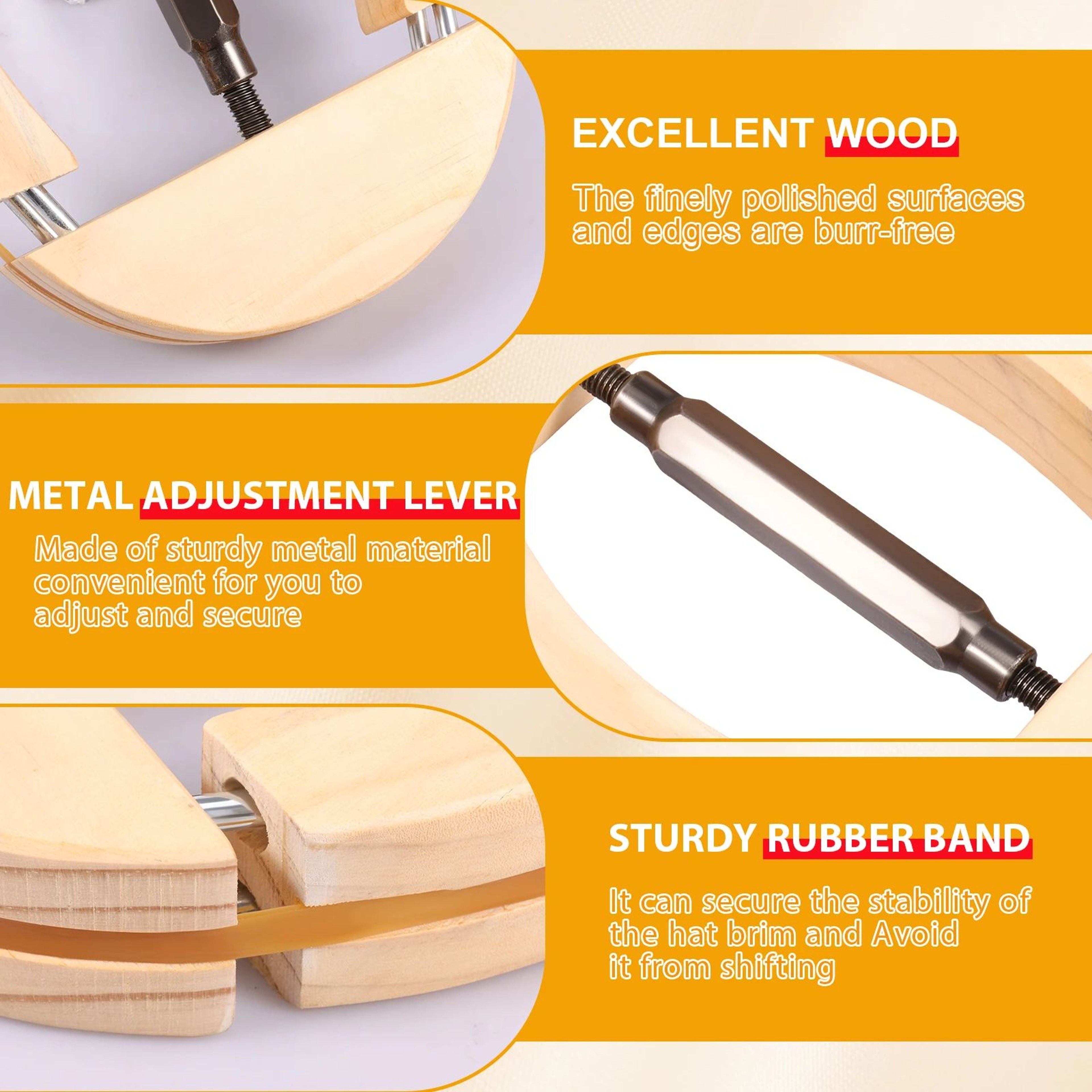 Adjustable Wooden Hat Stretcher  Cap Shape Maintainer For Fedora Cowboy  Baseball Hats 2