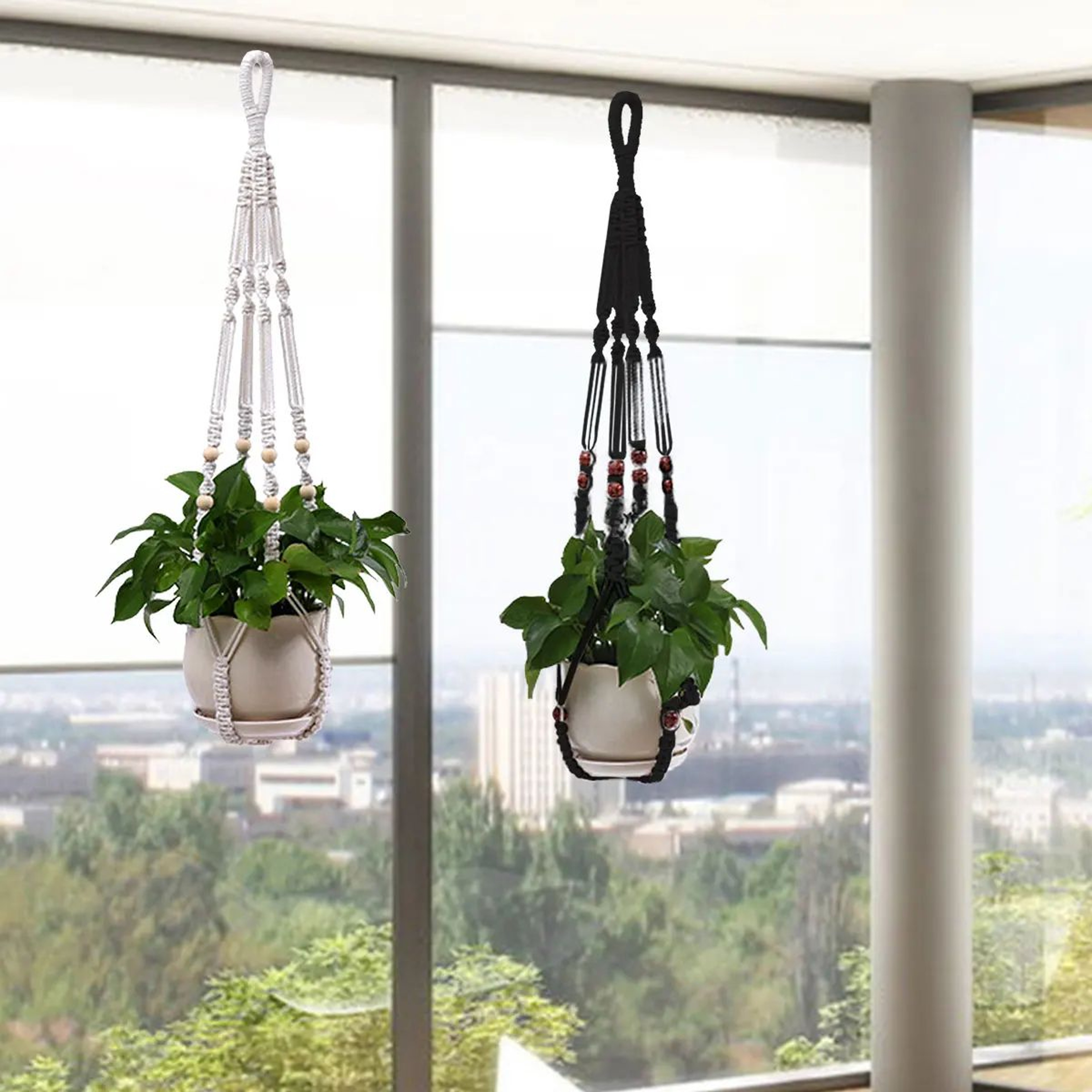 Boho Macrame Plant Hanger Handmade Hanging Planter Basket For Indoor  Outdoor Spaces 1