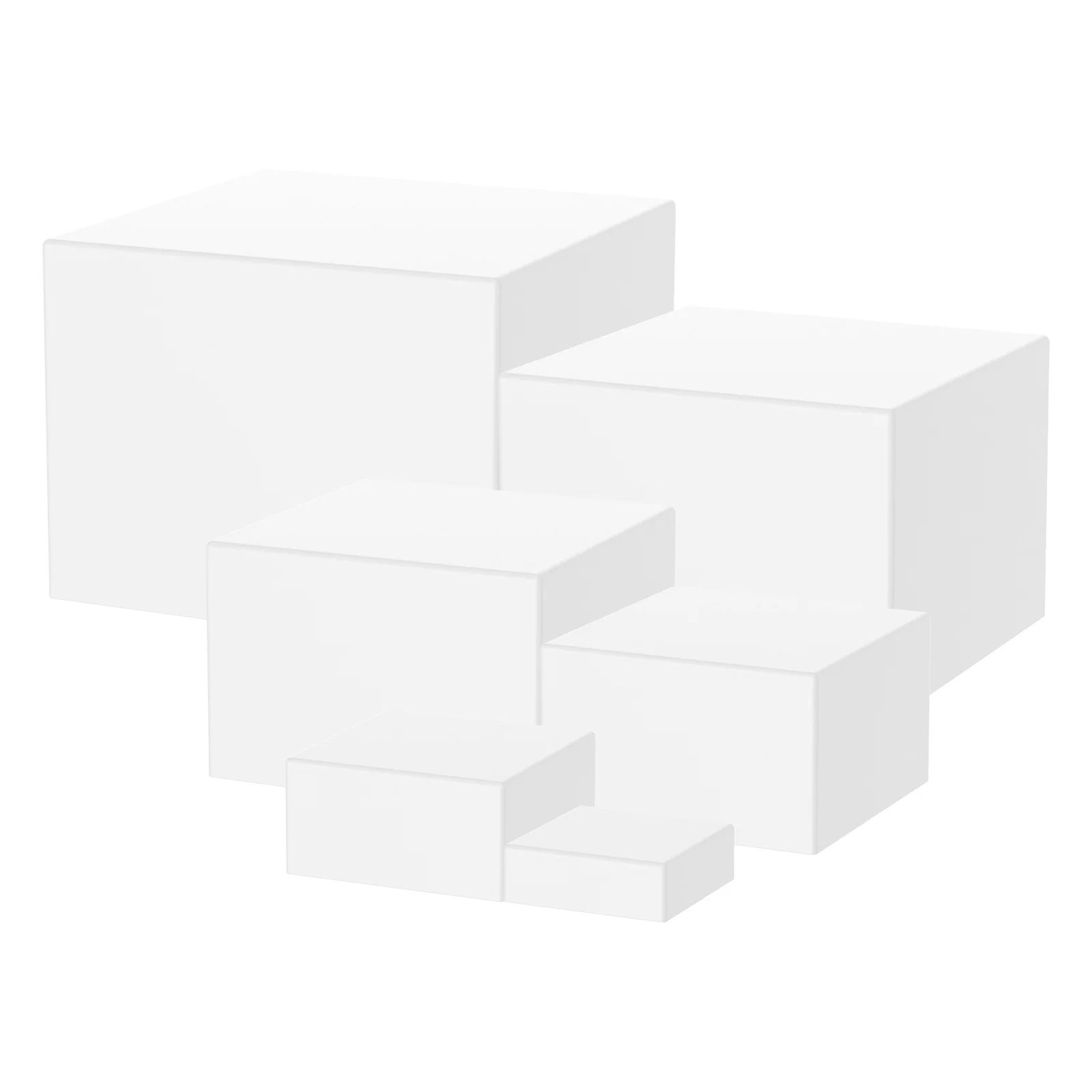 6Piece Stackable Acrylic Buffet Risers Set For Dessert  Cake Displays White 6