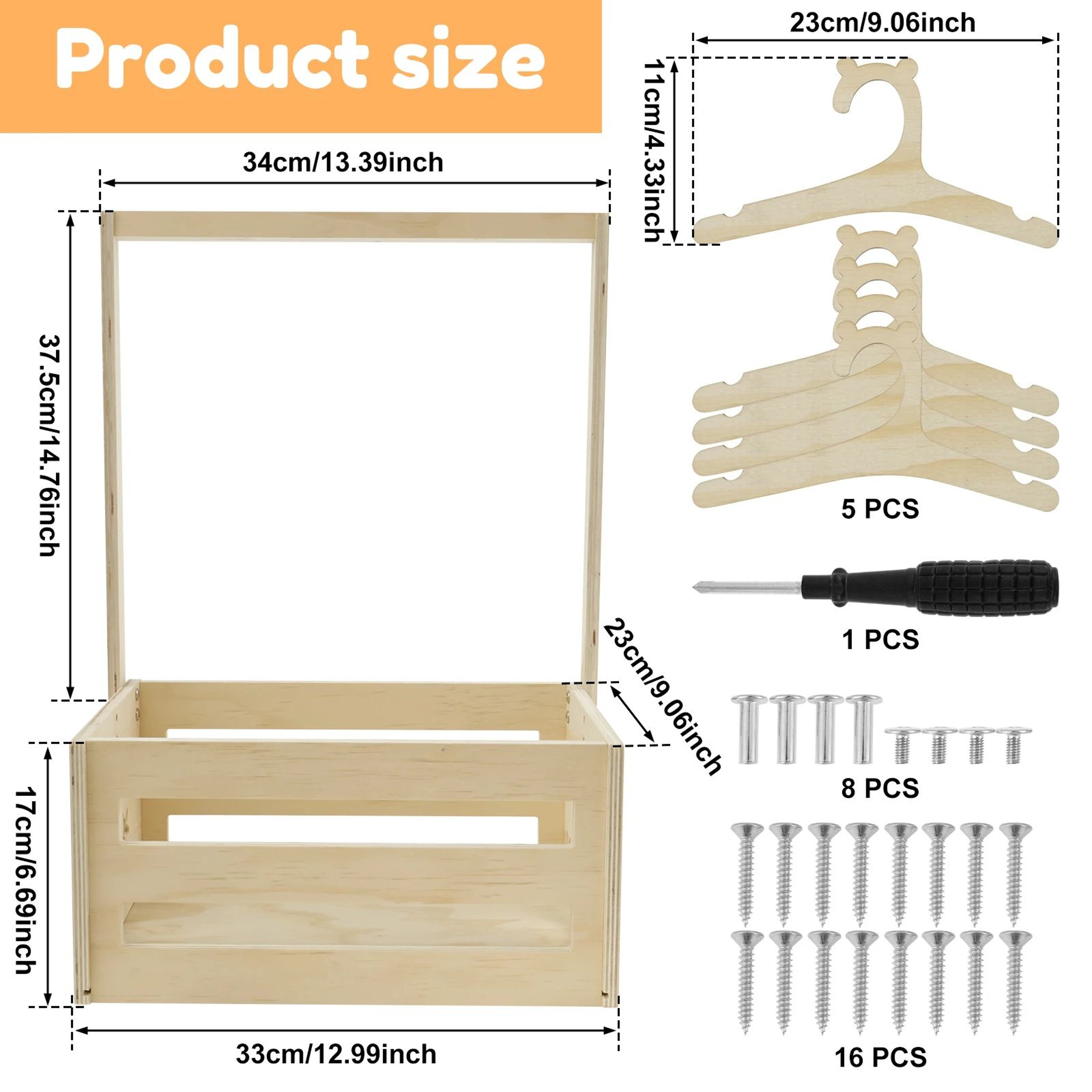 Wood Storage Crate With Long Handle  Portable Nursery Storage Basket  Wooden Toy Storage Bin 8