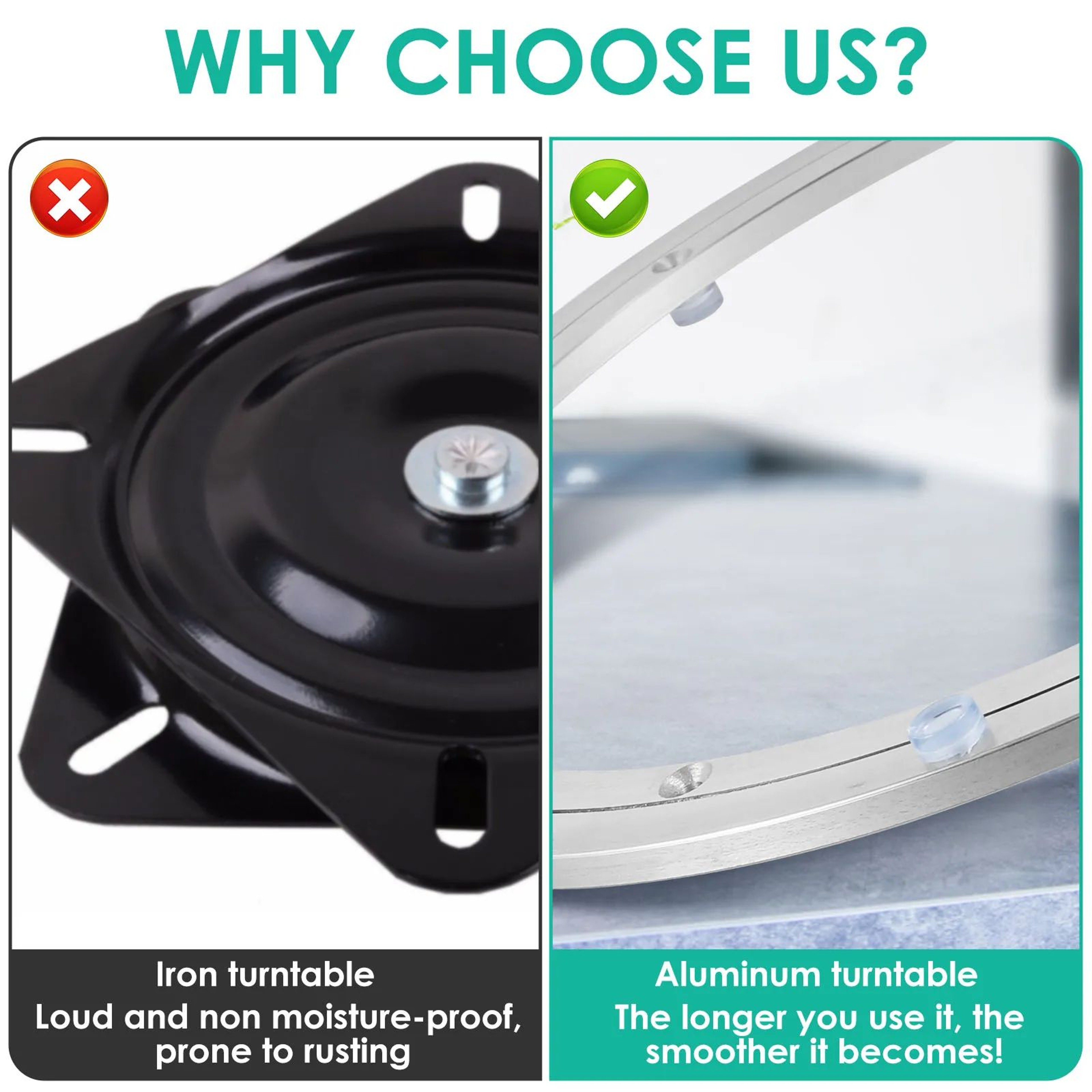 Heavy Duty 14 Rotating Turntable Bearing  Smooth Swivel Plate With 110 Kg Load Capacity 1