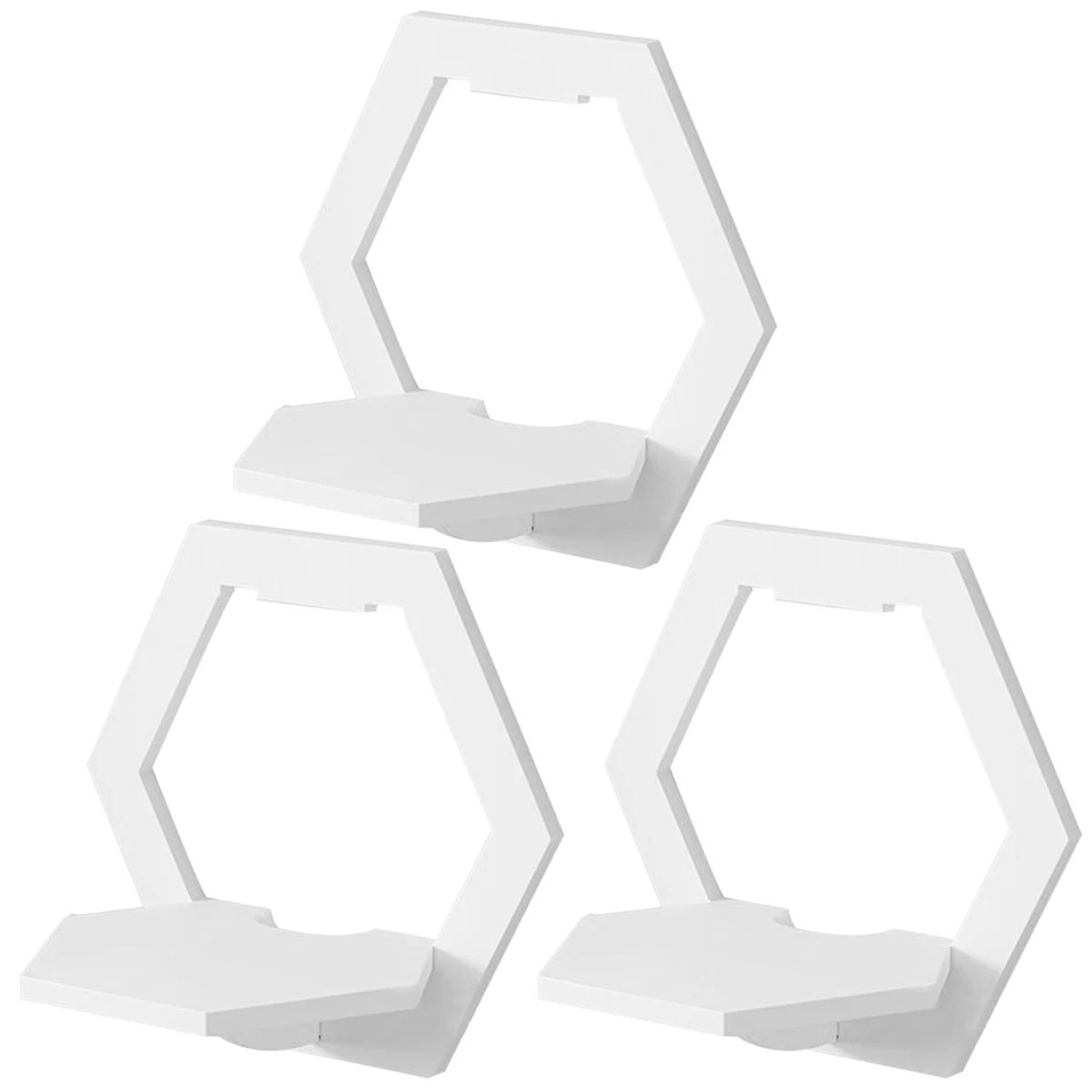 PunchFree Hexagon Wall Shelves Set 3 Or 6 Wall Mounted Plant  Decor Display 6