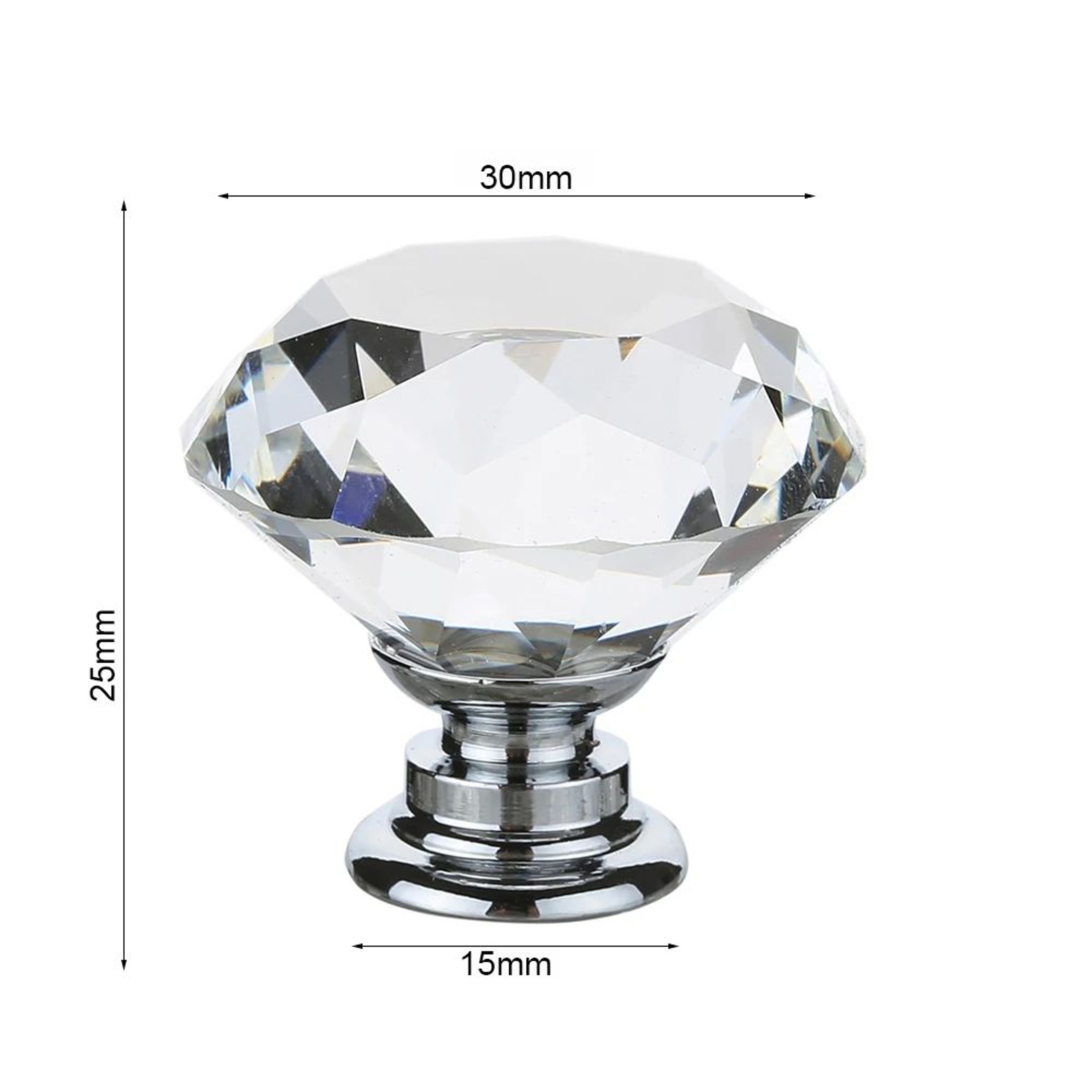 Crystal Glass Cabinet Knobs Set Of 16  Diamond Cut Decorative Furniture Handles For Cabinets  Dress 5