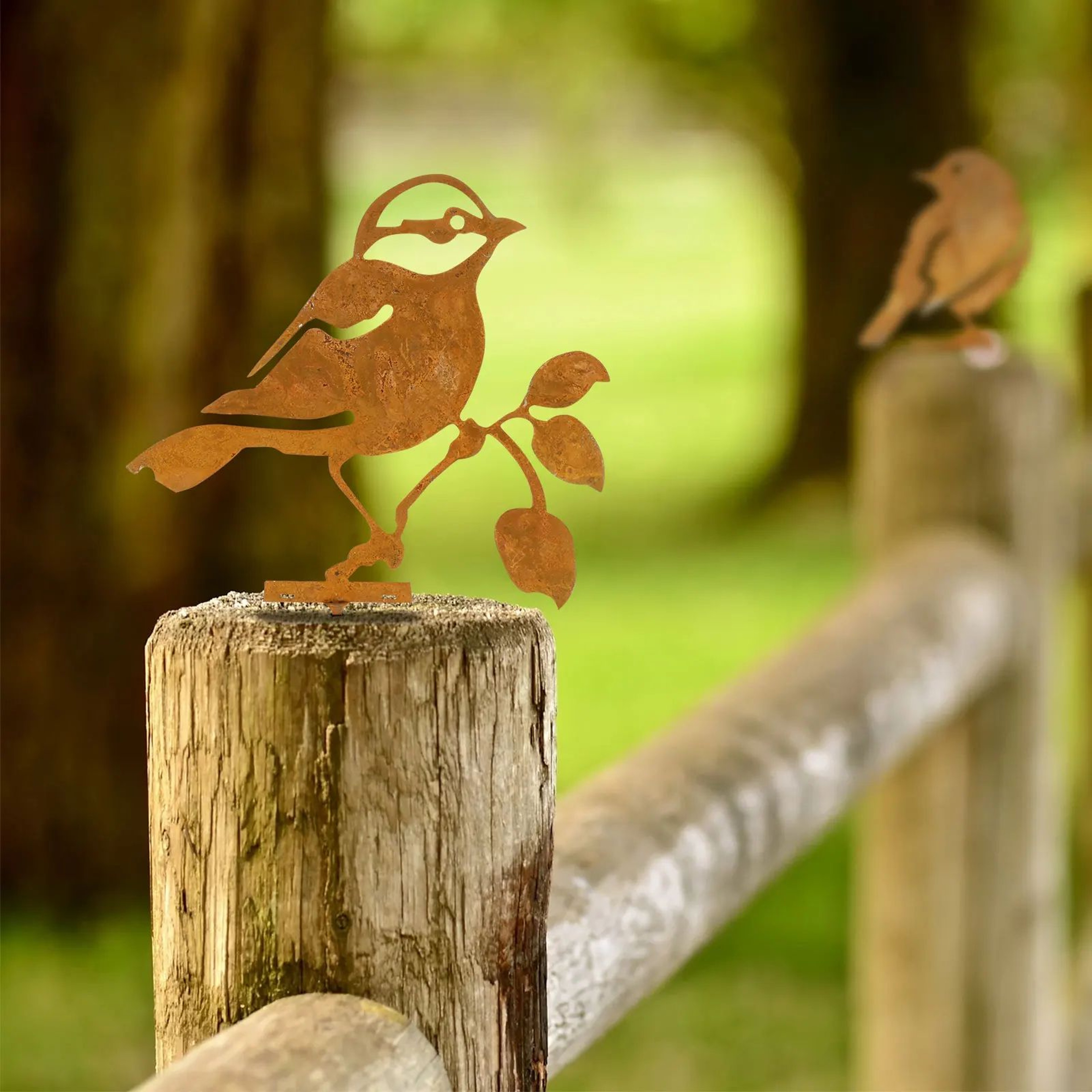 Rustic Metal Bird Garden Decor Set Of 5 Fence Silhouettes For Yard Art 4