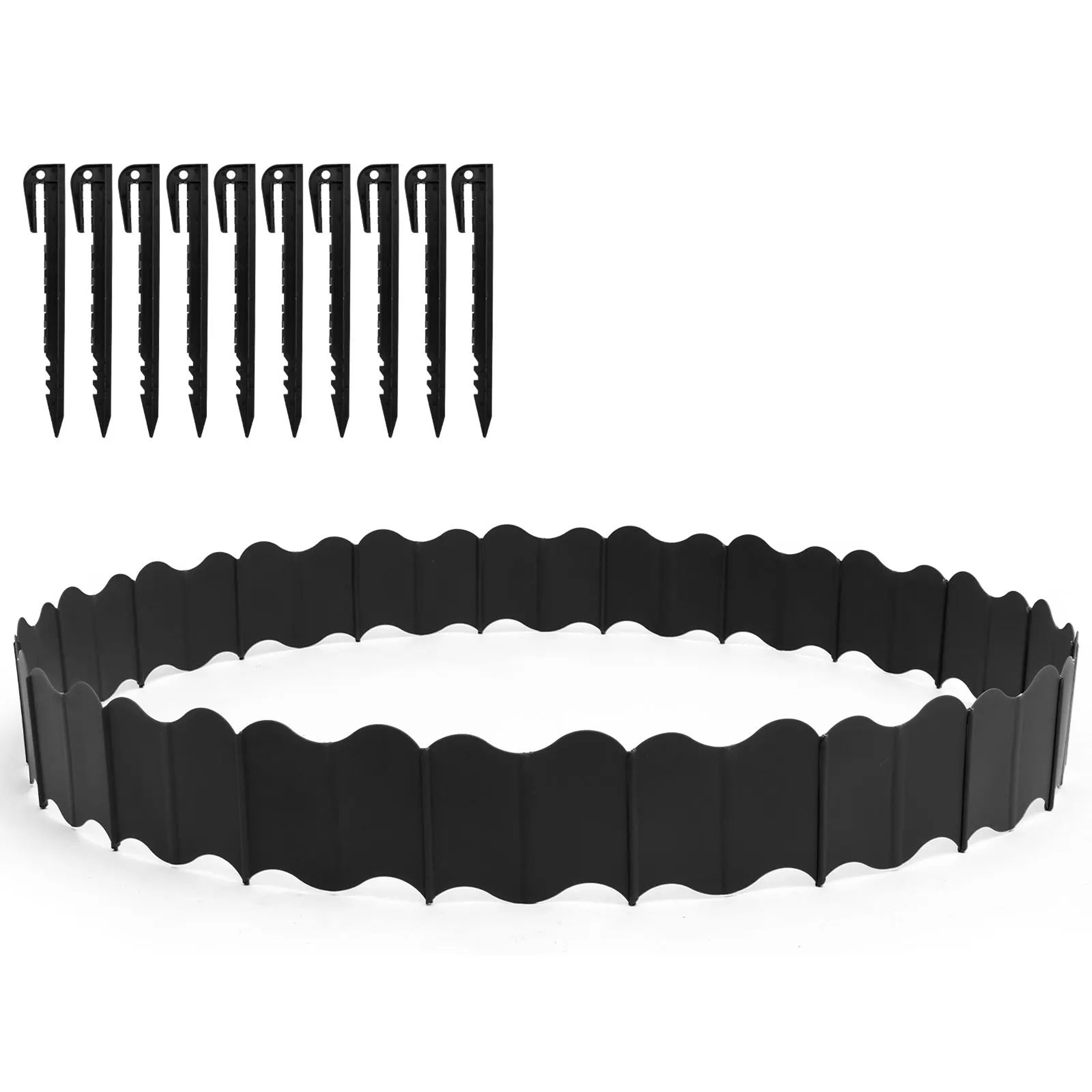 3m Decorative Garden Edging Fence Set PP Plastic  Lawn  Flower Bed Border Stakes 7