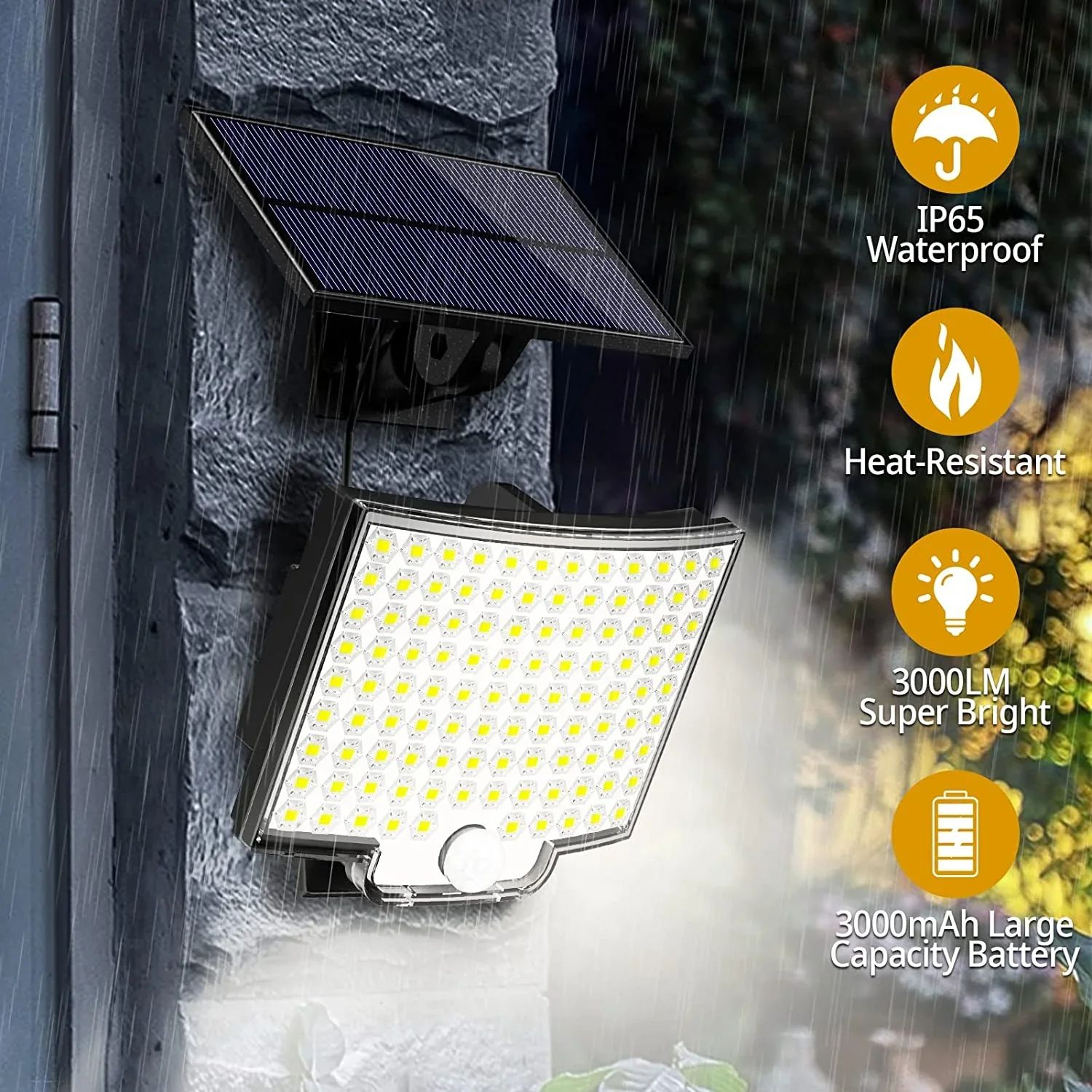 Solar Motion Sensor Flood Light 1620W With Remote Waterproof Outdoor Security Light For Yard Garage 3