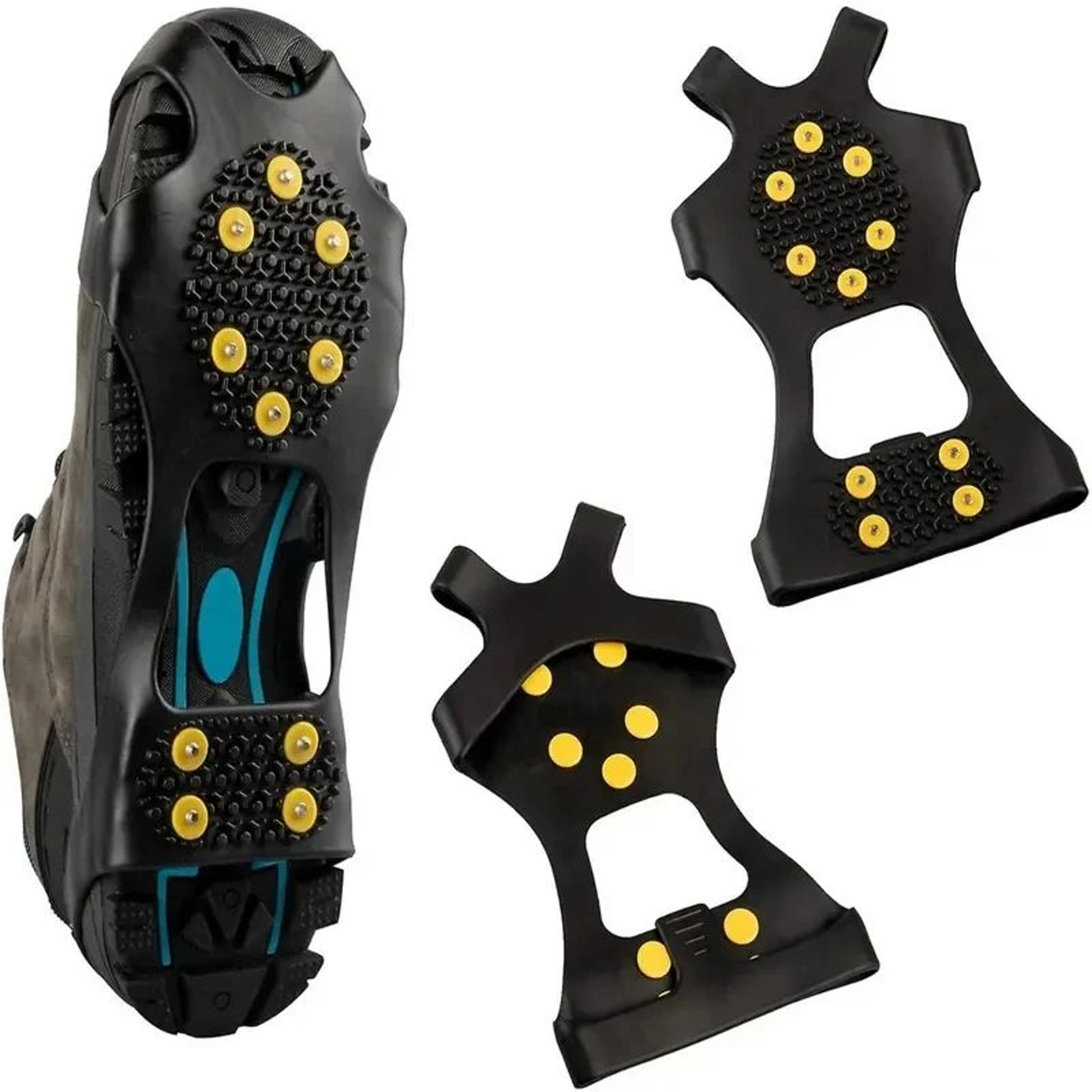 2Pack Ice Cleats For Shoes With 10 Steel Studs  SlipOn Snow Grips Cleats For Safer Winter Walking 0