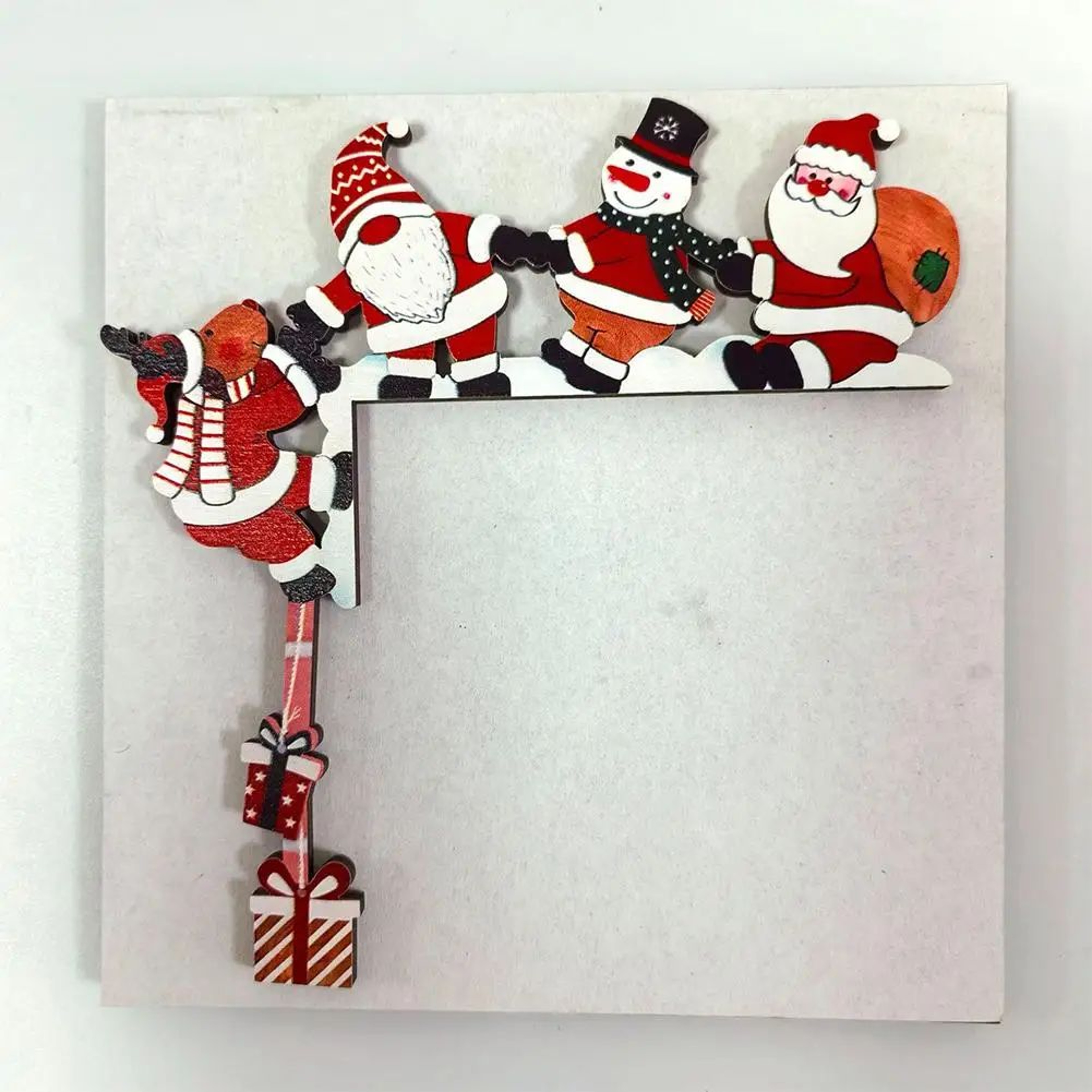 Christmas Door Corner Decor Wooden Santa  Friends Door Frame Decoration 5